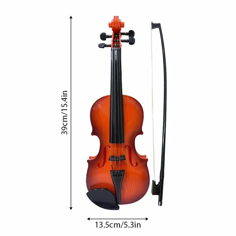 Violín simulado para principiantes, práctica musical, kit de instrumentos musicales, exquisita mano de obra, accesorios de actuación, regalos con cuerdas ajustables