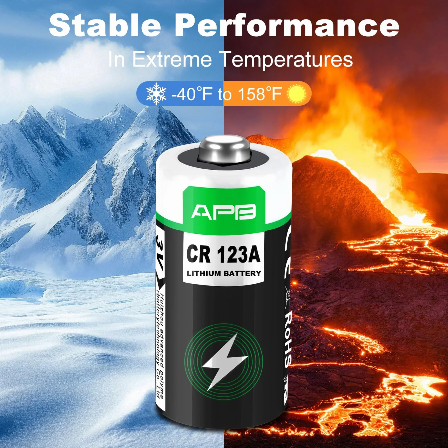 Pila CR123A, Paquete de 10 CR123A 3V Lithium Battery Vida útil de 10 Año Pilas CR123 para Antorchas, Detectores de Humo, Sistemas de Alarma, Proyectores, Cámaras