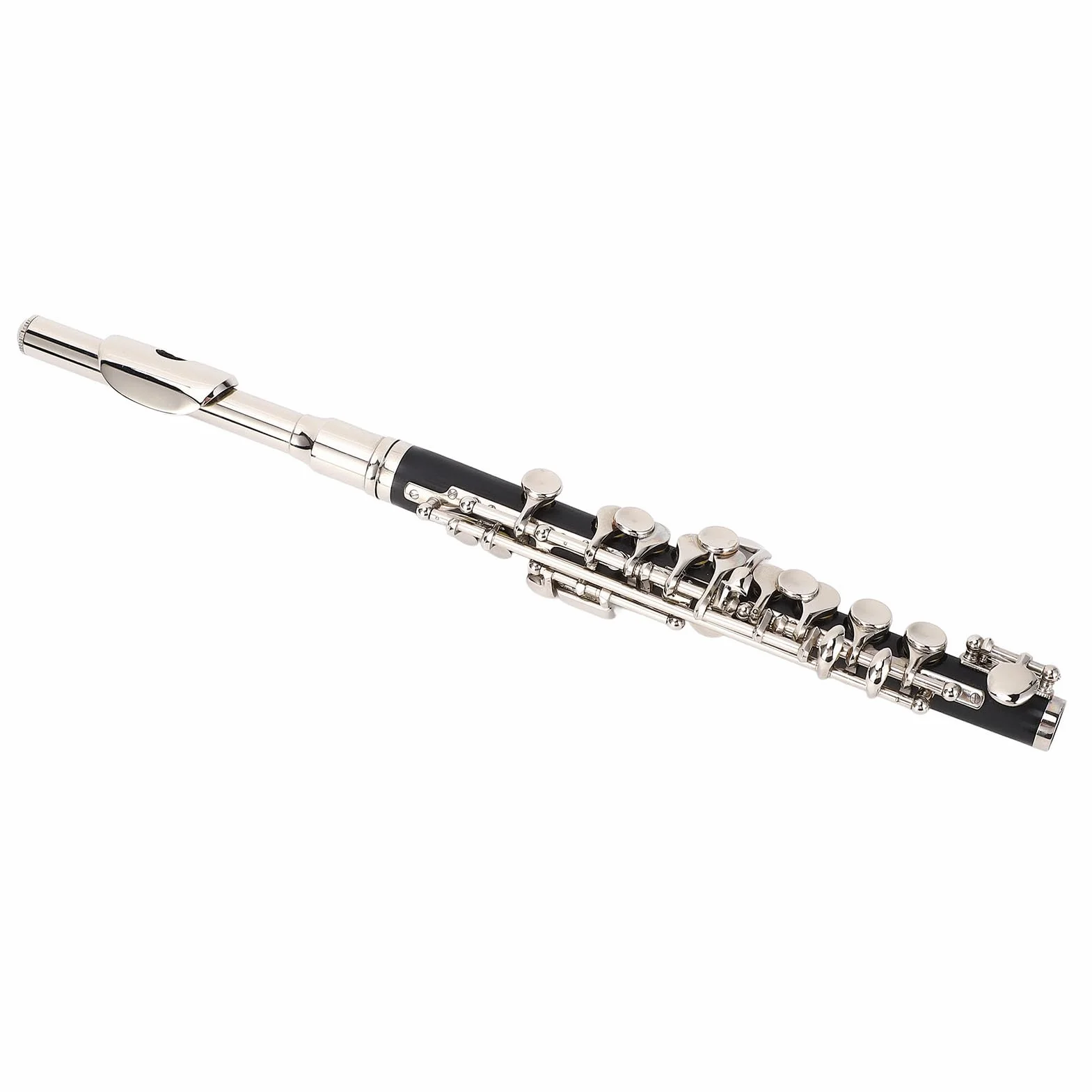 POENVFPO Flauta C Piccolo, Construcción de Metal con Níquel de Cobre, Estuche de Transporte y Kit de Limpieza, para Estudiantes y Principiantes, Banda Escolar Uso en Presentaciones