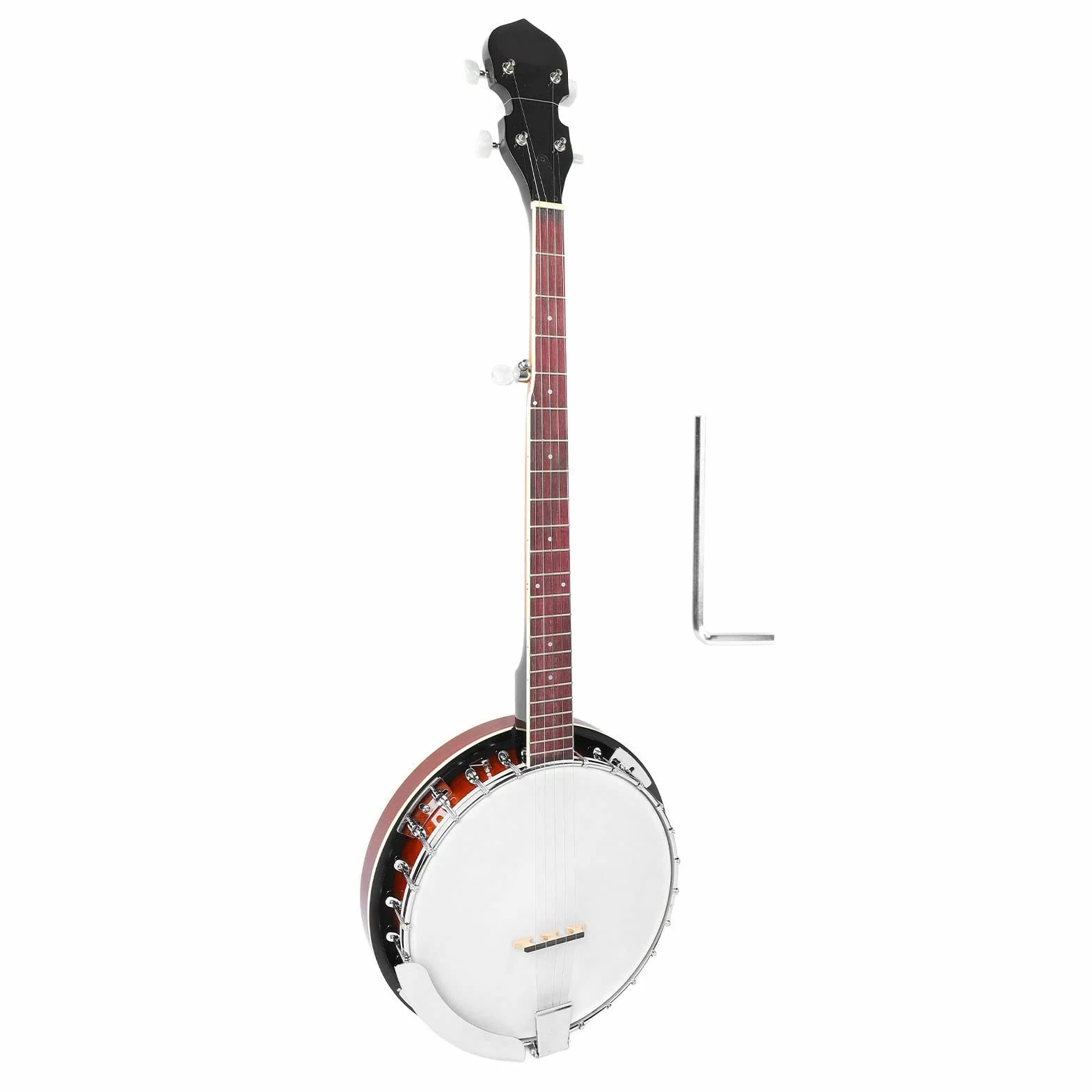 Banjo de 5 Cuerdas, Banjo de 5 Cuerdas Instrumento Musical de Cuerdas Profesional con Llave para Principiantes Adultos