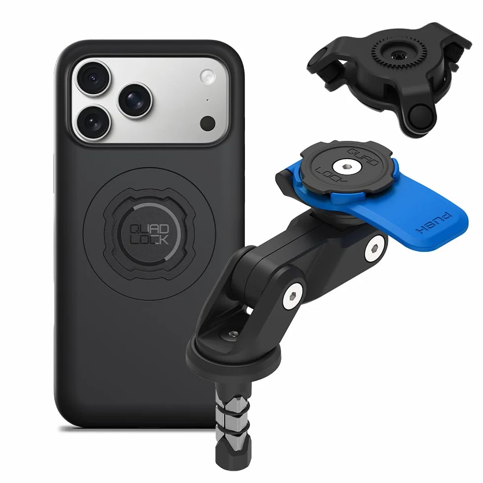 QUAD LOCK Soporte de Teléfono para Moto con Amortiguador de Vibraciones Funda iPhone 17 Pro MAX
