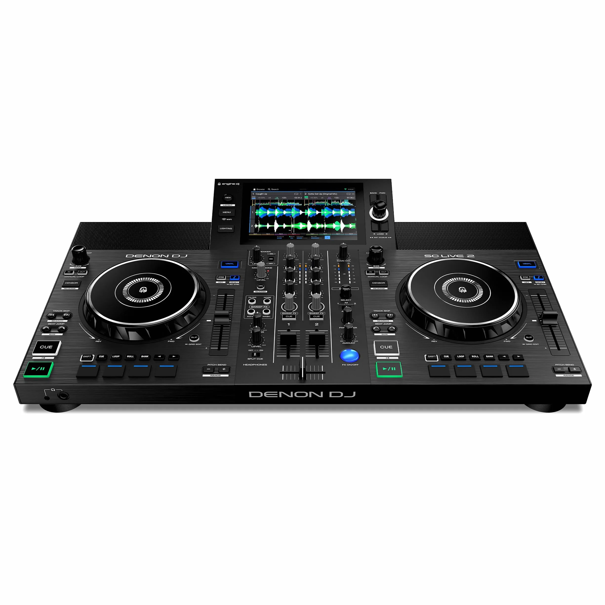 Denon DJ SC LIVE 2 - Controlador DJ autónomo, streaming de Amazon Music, pantalla táctil de 7", WiFi, altavoces, compatible con Serato DJ y Virtual DJ