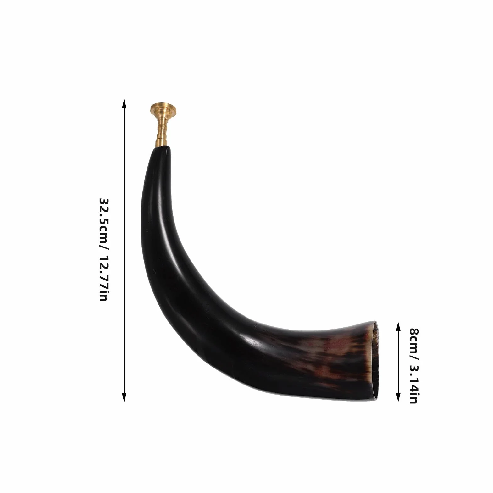 Cuerno Vikingo Sonido Potente Natural de Cuerno de Buey Negro y Tono Resonante para Eventos Temáticos y Disfraces de Estilo Vaquero