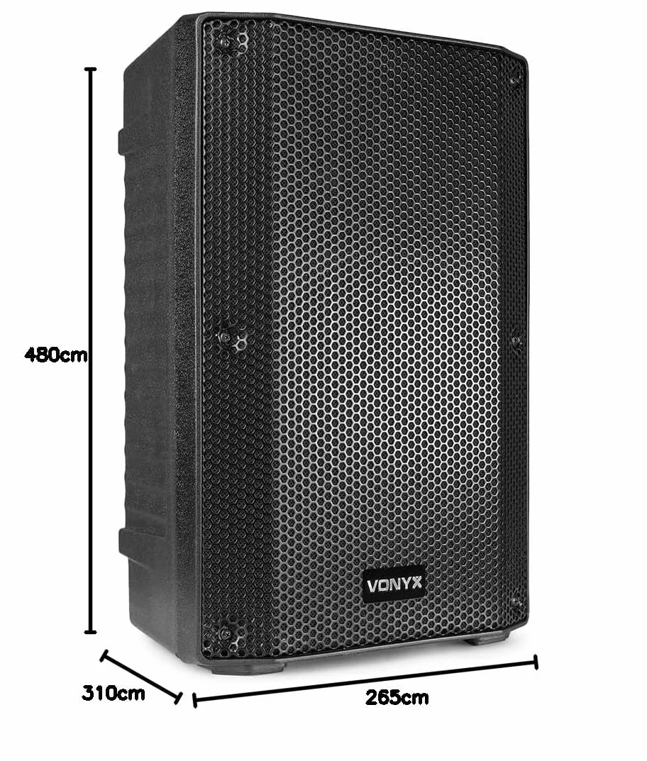 Vonyx VSA10P Altavoz Pasivo 10 Pulgadas y Potencia 500W - Altavoz DJ, Crossover Activo de 2 vías, Montaje en Soporte, Ideal para Uso en Escenario, Conciertos y Fiestas