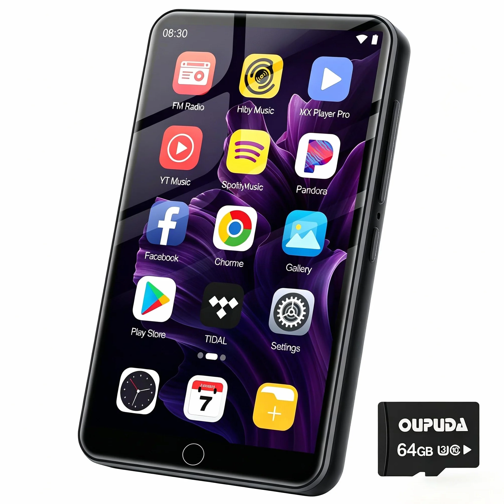Android Reproductor MP3 con Bluetooth y WiFi, Reproductor MP4 de 80GB con Spotify, Amazon Music, Audible, Play Store, Radio FM, Reproductor de música con Pantalla táctil de 4,0 Pulgadas y Altavoz