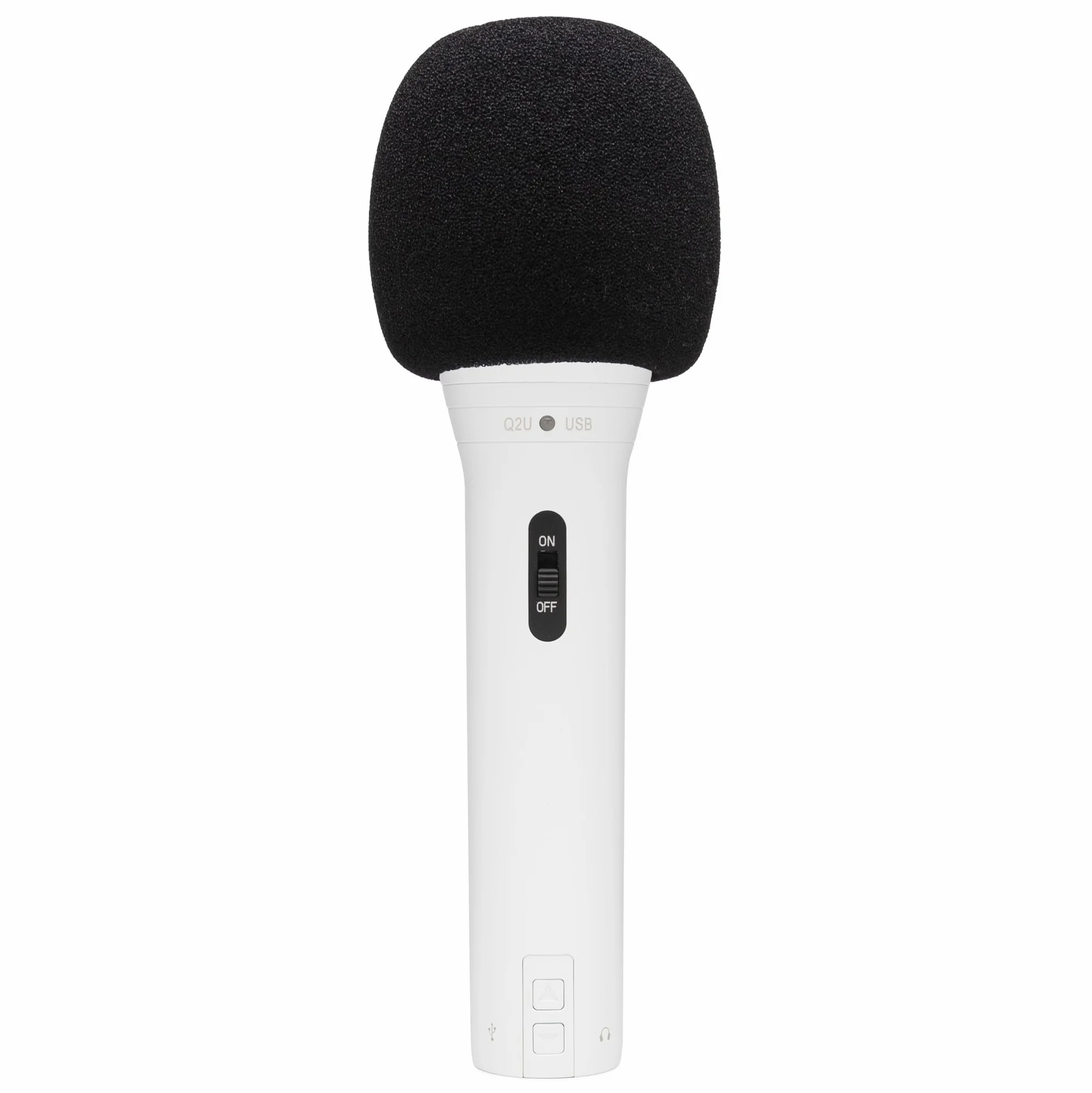 Samson Q2U Micrófono dinámico de mano USB y XLR con patrón polar cardioide para podcasting y transmisión en vivo (blanco)