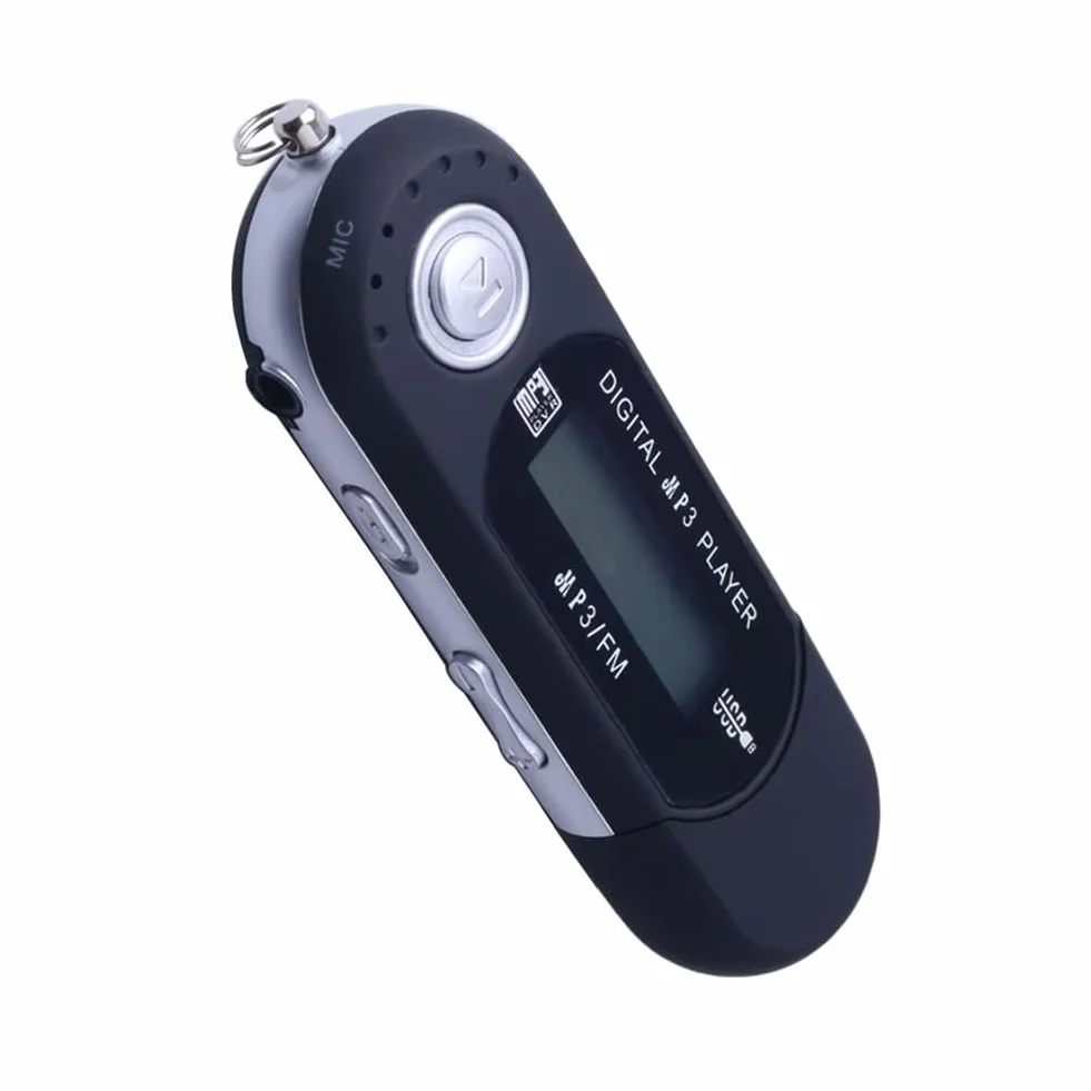 Reproductor de MP3 Portátil USB Reproductor de Música Pantalla LCD Digital Bluetooth Radio FM Reproductor de Música MP3 Multifunción Negro