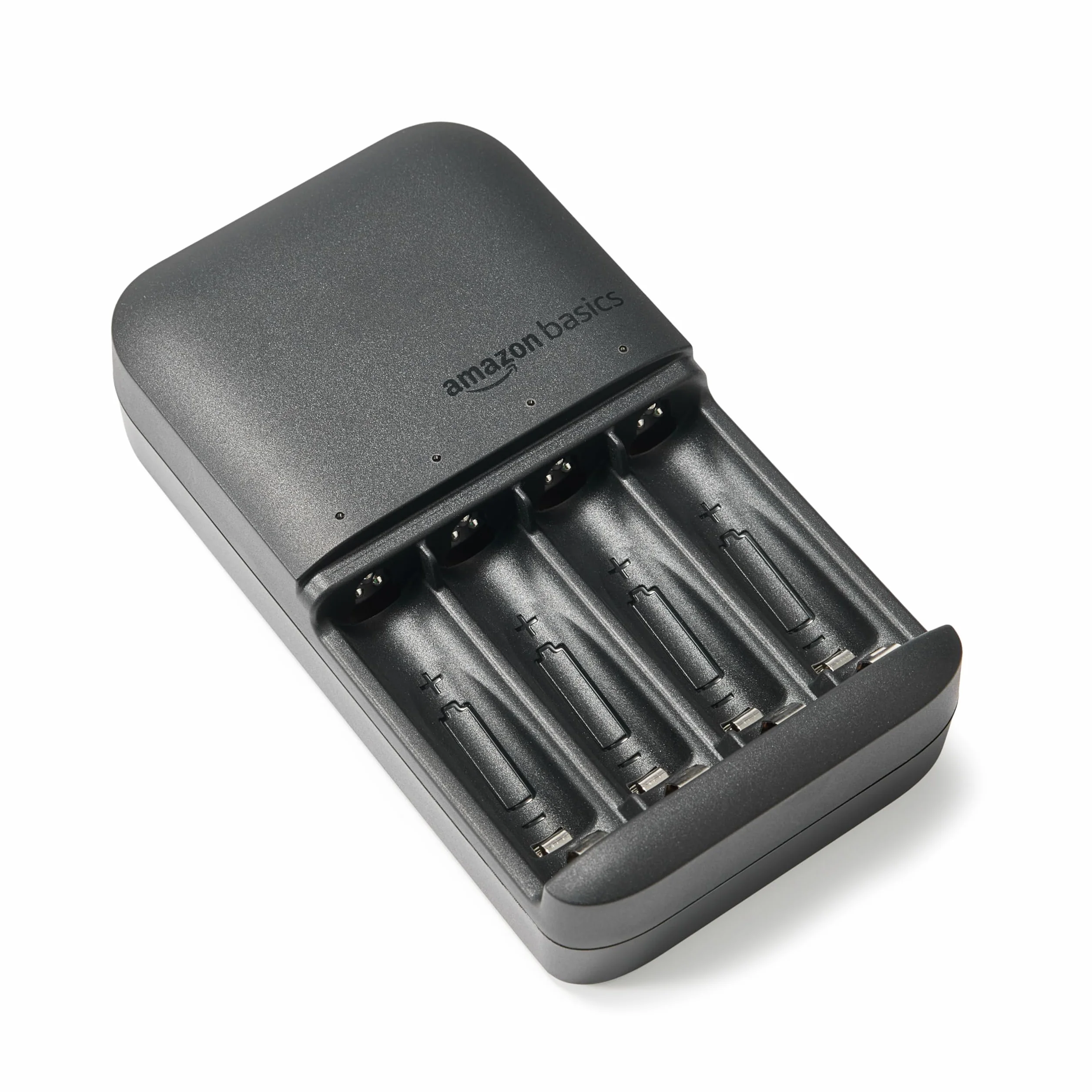 Amazon Basics Pilas Recargables NiMH 4 Ranuras Cargador 8 Paquete AAA AA 800mAh 2000mAh Negro
