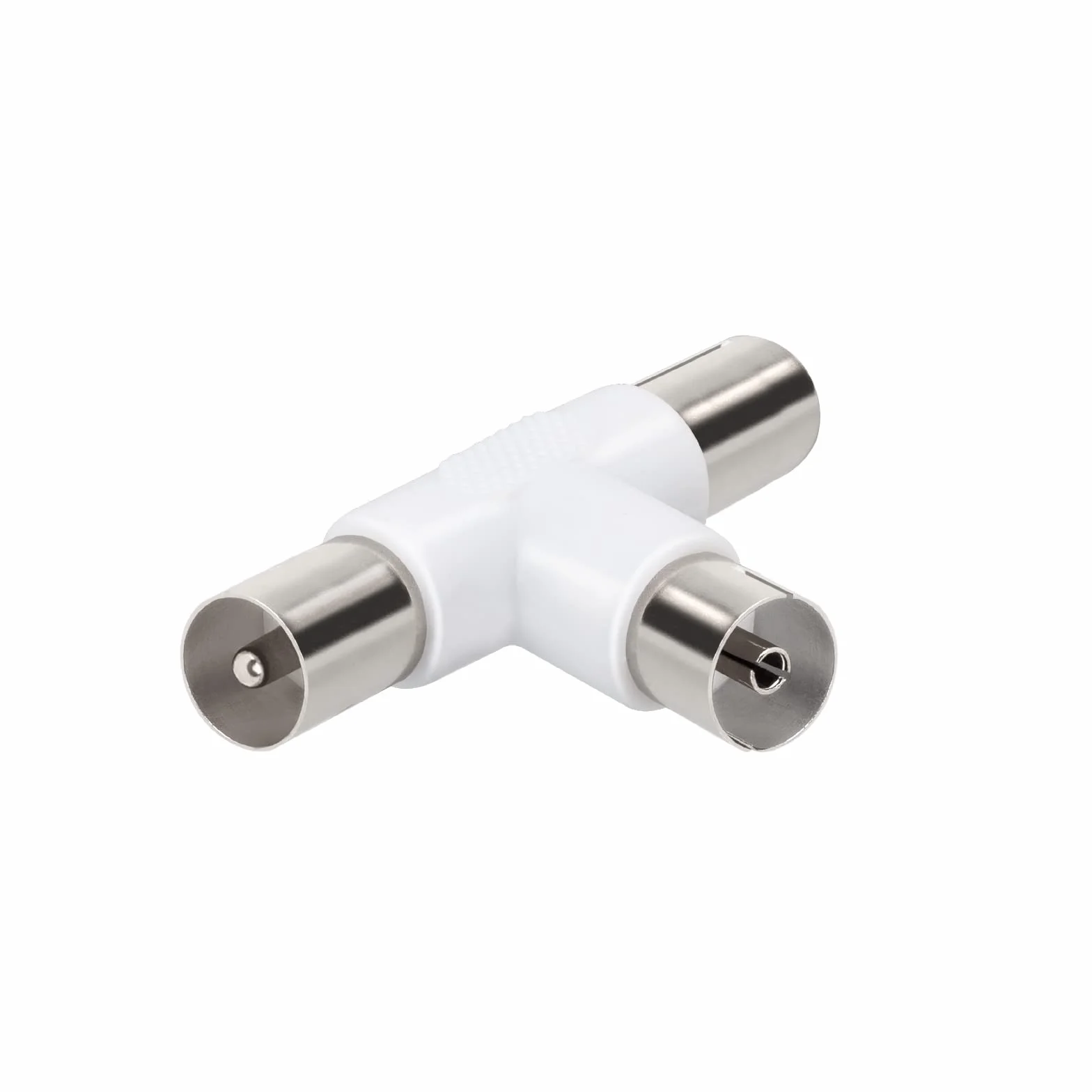 Ekon Divisor de Antena de TV de 9,5 mm, 2 Tomas Macho, 1 Conector Hembra Divisor coaxial, Divisor de Antena de TV, para TV, Smart TV, decodificador, Digital terrreste, satélite