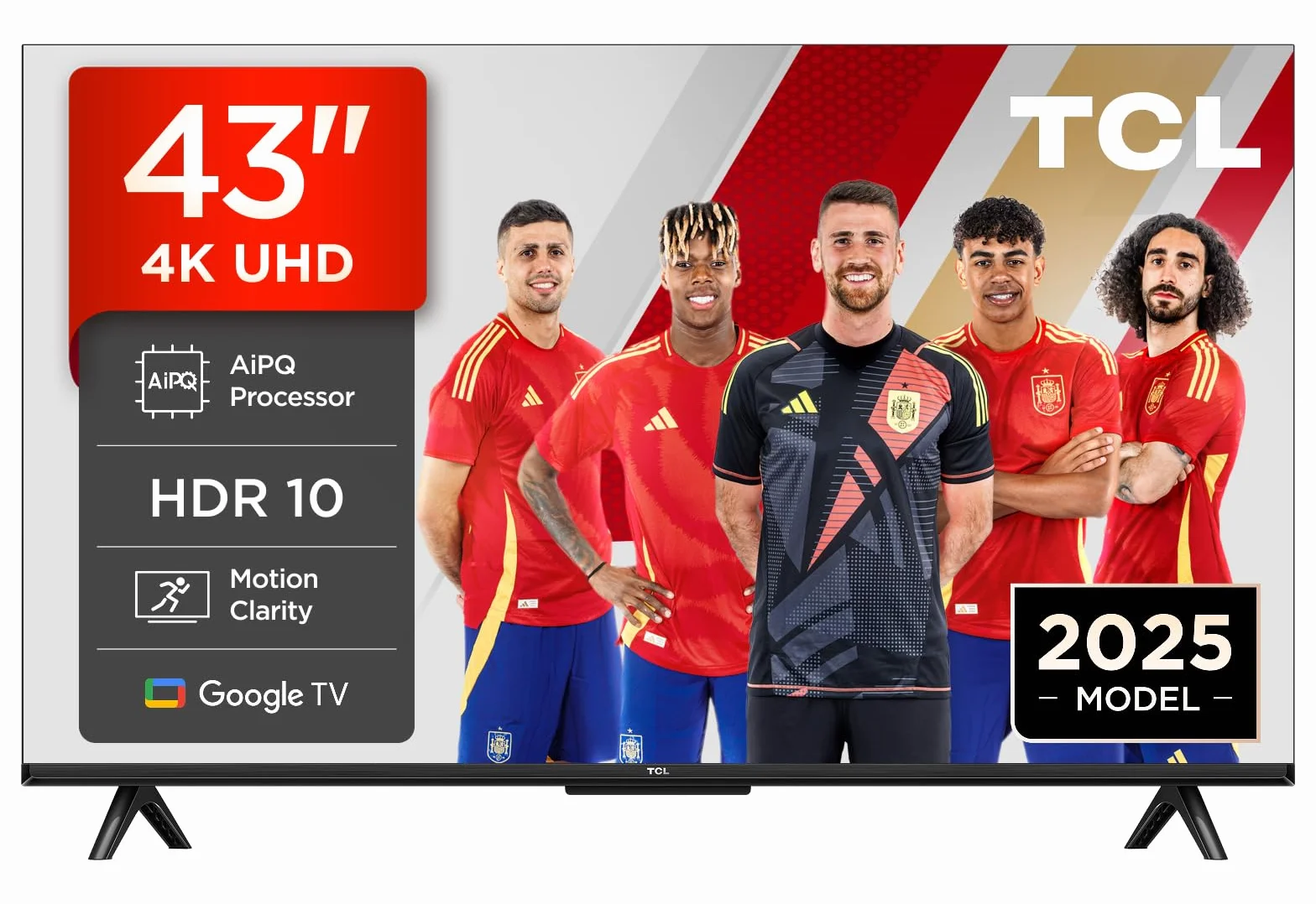 TCL 43V6C Televisor 43 Pulgadas 4K Smart TV LED, HDR, Google TV, Dolby Audio, Alexa y Google Assistant, Chromecast Built-in, Motion Clarity