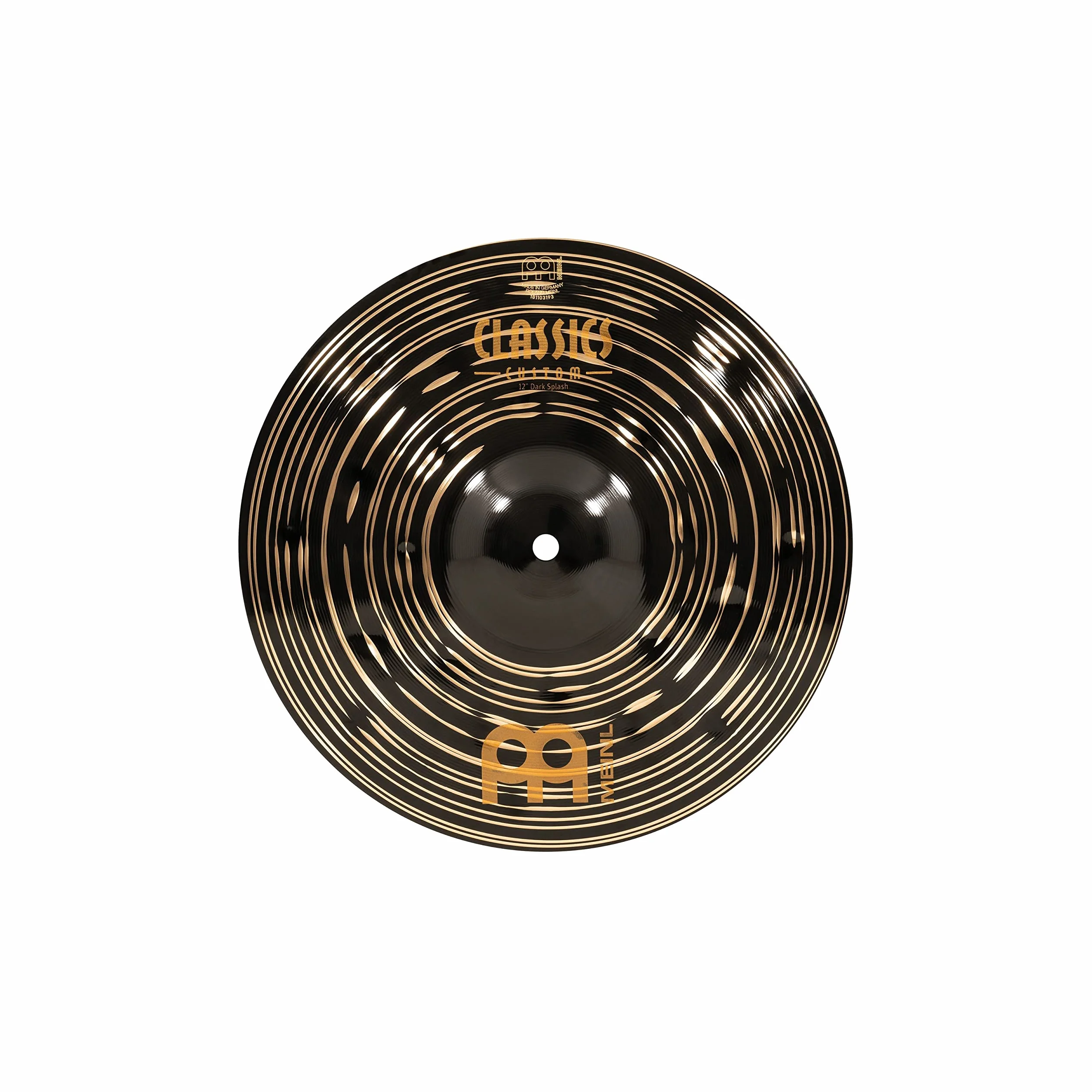 Meinl Cymbals Classics Custom Dark Plato Splash de 12 pulgadas (30,48cm) Platillos de Batería - Bronce B12, Acabado Oscuro (CC12DAS)