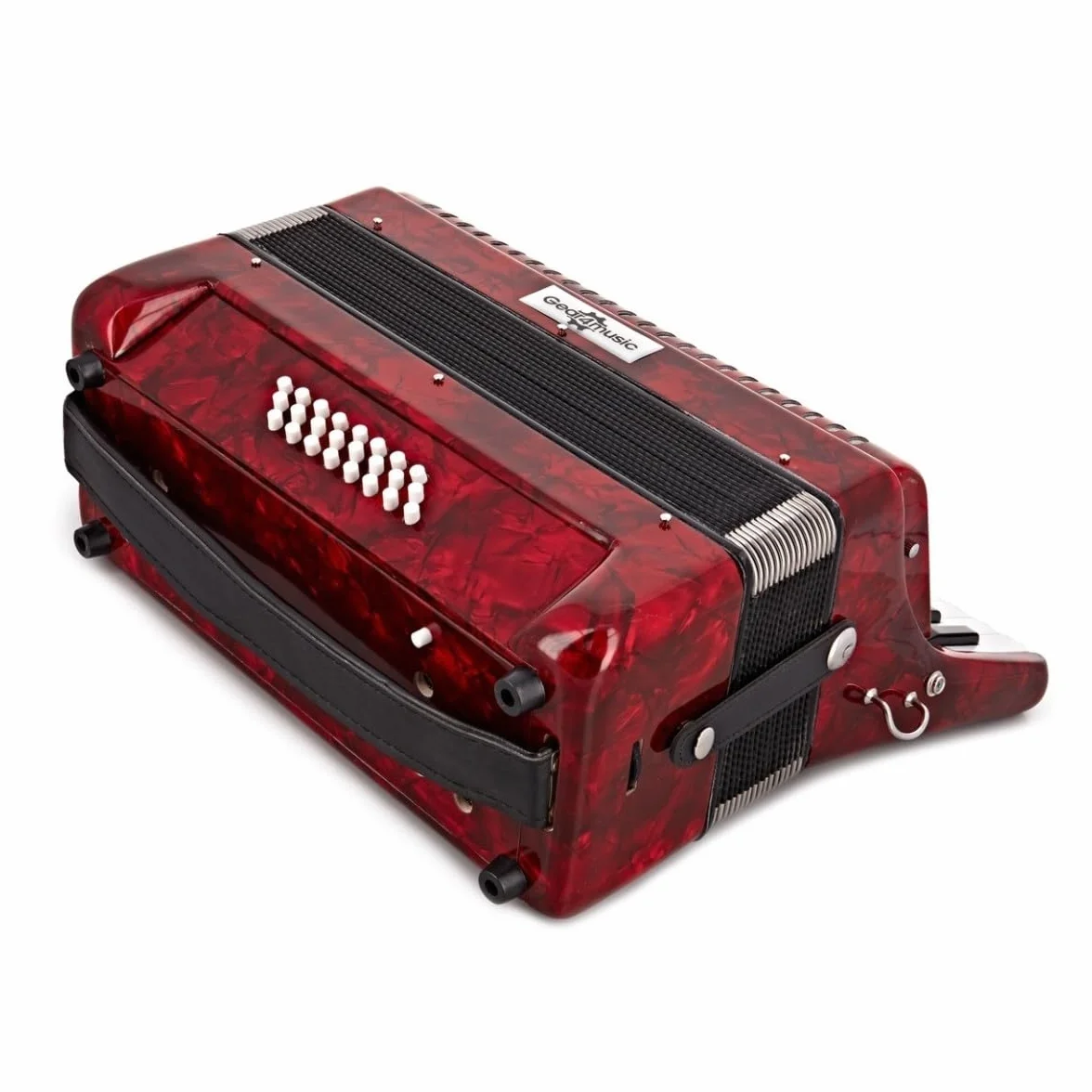 Acordeón de piano con funda de transporte y correas para el hombro
