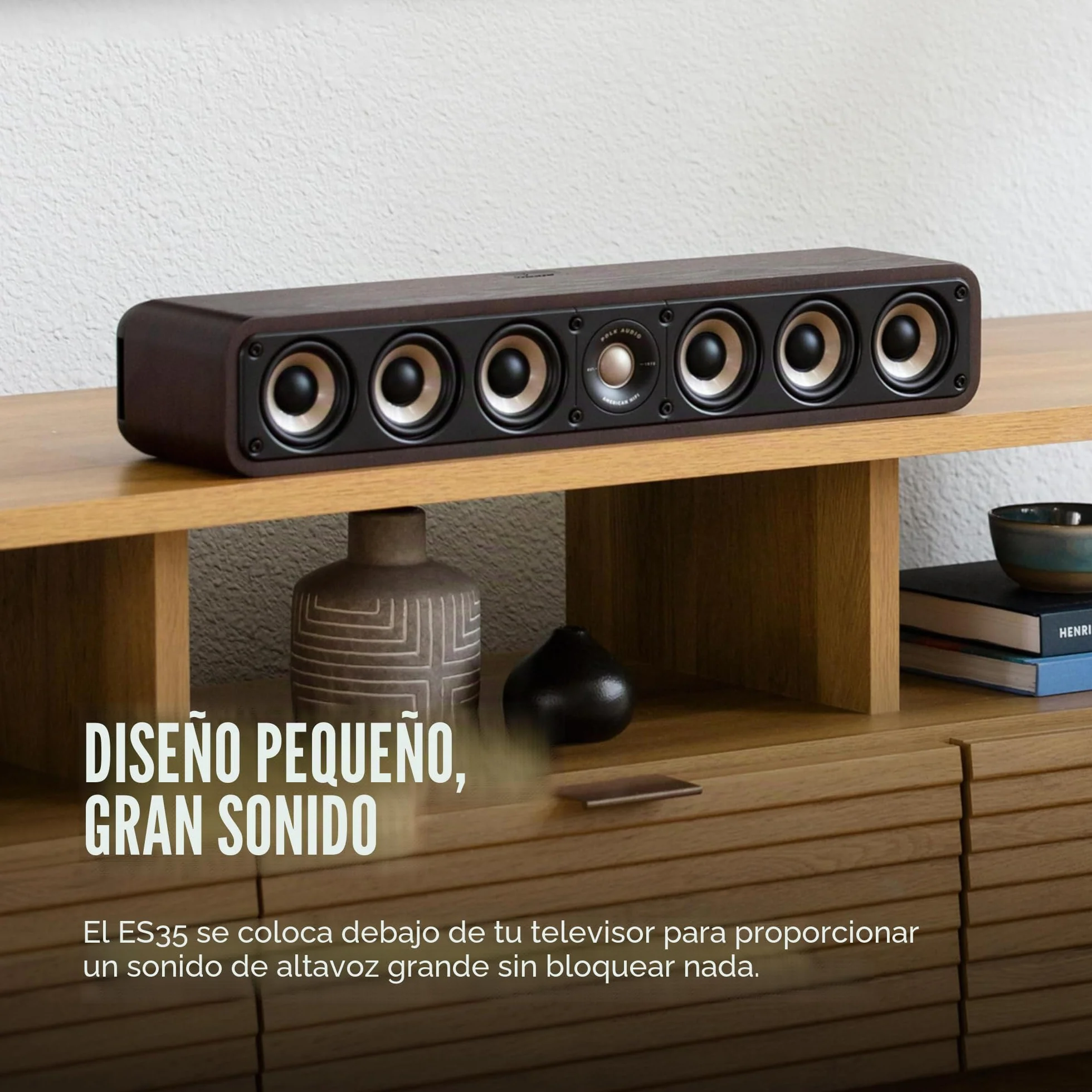 Polk Signature Elite ES35 Altavoz Central Delgado Hi-Fi Negro