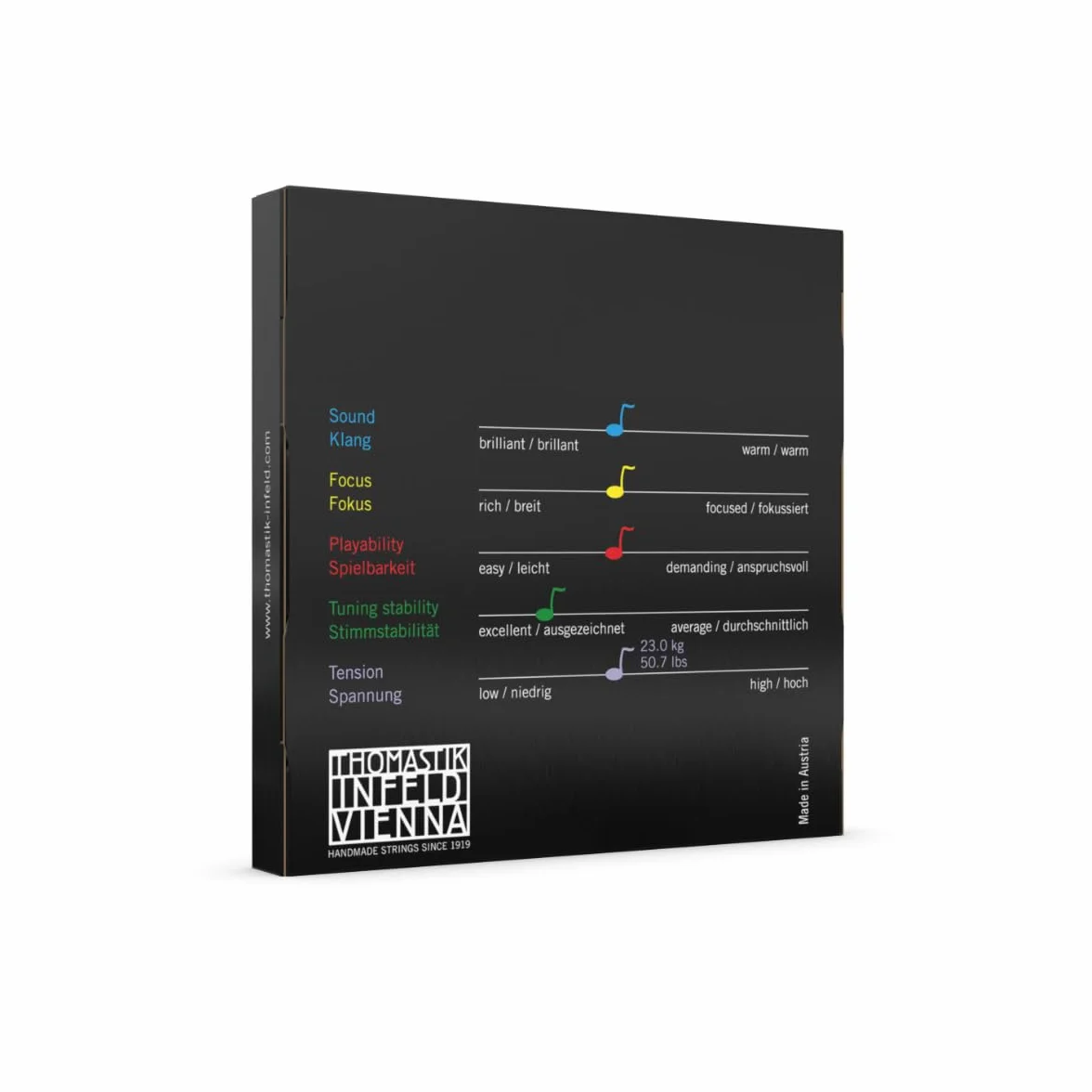 Thomastik Cuerdas para violín Vision Titanium Solo Synthetic Core juego 4/4 mediana