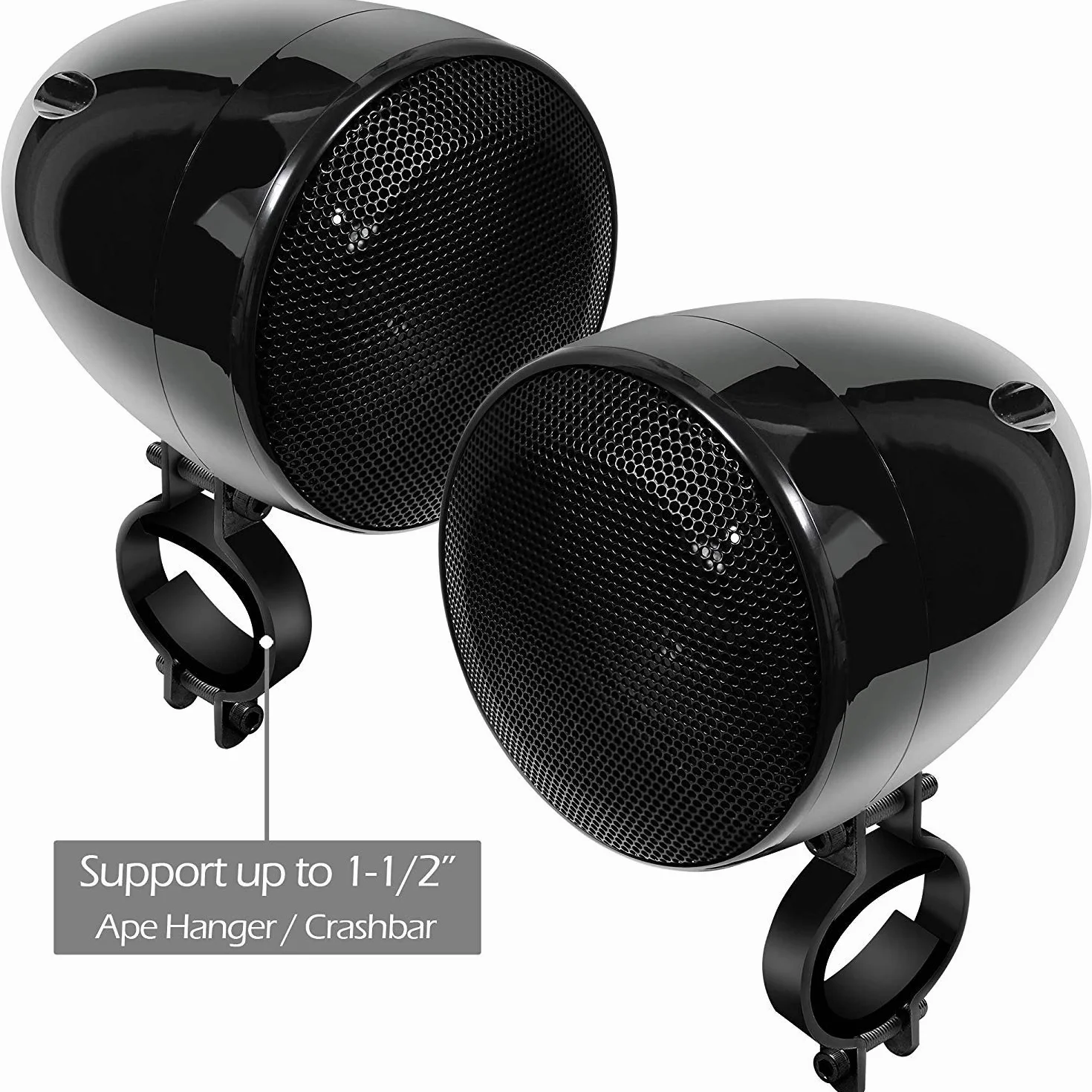 M150 Sistema de Audio con Amplificador de Moto con AUX, MP3, Radio FM, 4 Pulgadas de Altavoces estéreo Bluetooth Impermeables para Motocicletas ATV UTV RZR (Negro, Red)