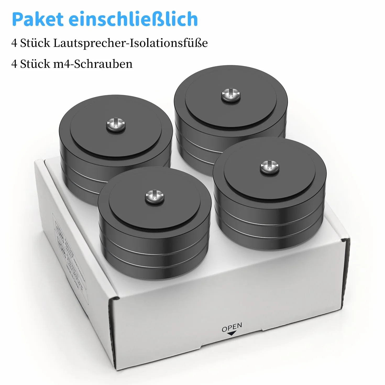4 unidades de altavoces de gama alta 40x20 amortiguadores de audio vibración pies absorbentes con tornillos y arandelas negro