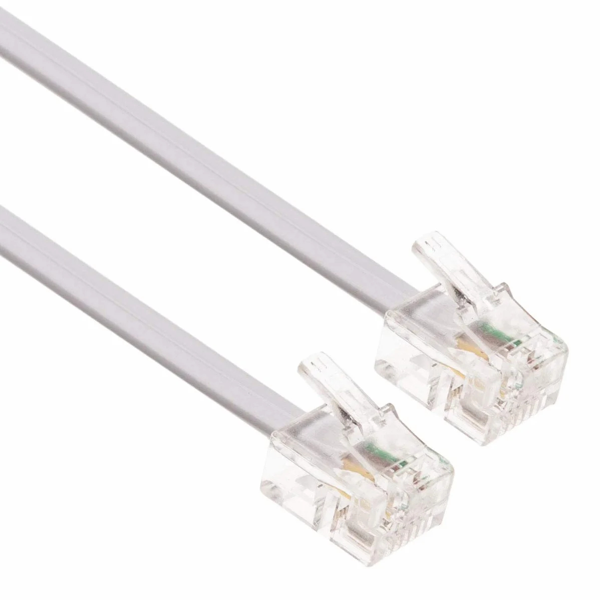 RJ11 Cable ADSL 5m de Extensión Telefónico Conector Telecom de Banda Ancha de Internet de Alta Velocidad de Macho a Macho Enrutador y Módem a RJ11 Enchufe de Teléfono, Microfiltro (Blanco)