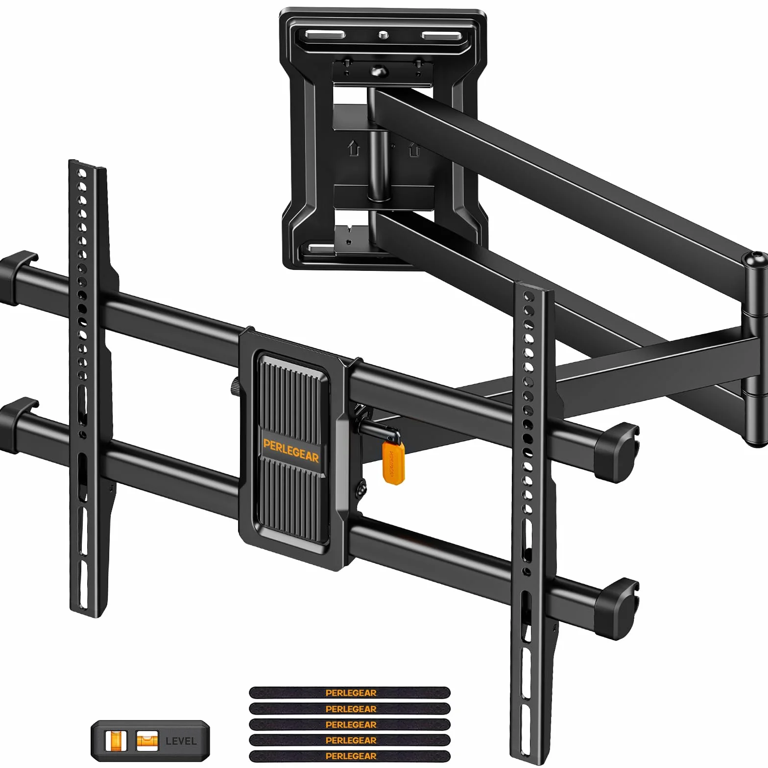 Perlegear Soporte TV Pared Brazo Largo 700 mm 32"-65" Inclinación Doble Gestión Cables 60 kg VESA 400x400 mm PGMF24B