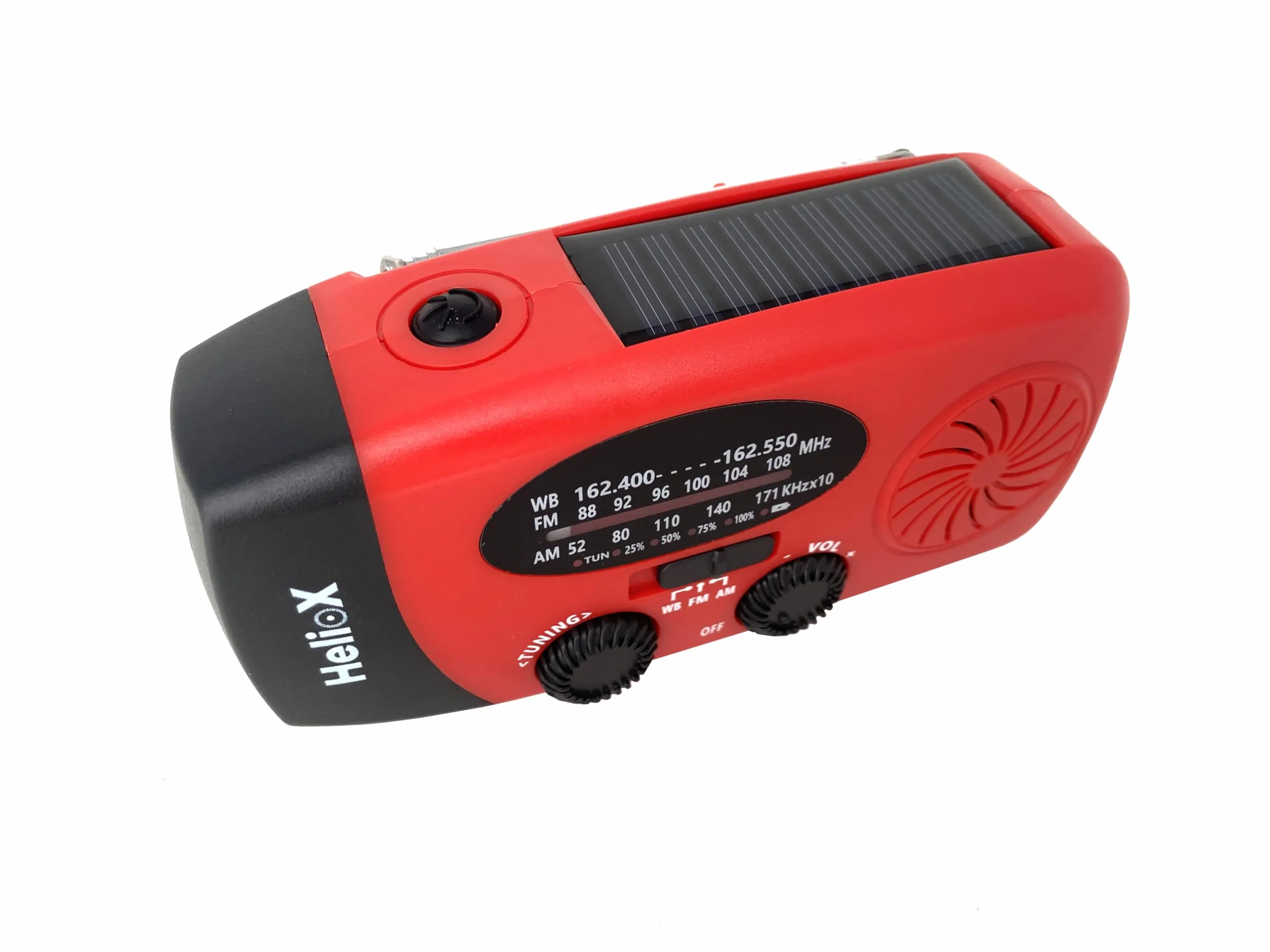 Radio Solar portátil AM/FM con Alarma SOS, Dinamo, Cargador USB, Linterna LED, Powerbank 6000 mAh