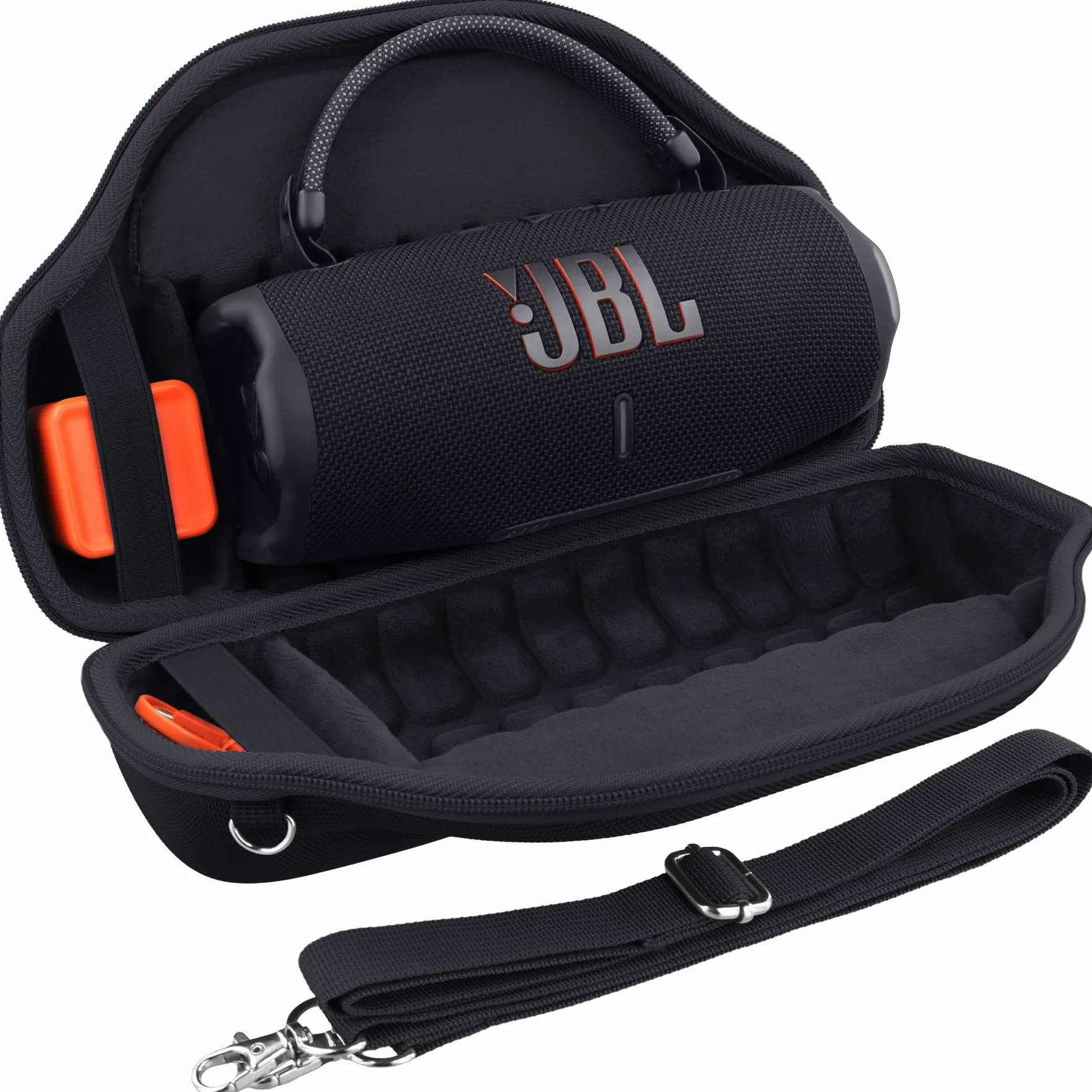 co2CREA Duro Viajar Estuche Funda para JBL Charge 6 Altavoz inalámbrico portátil con Bluetooth Correa Desmontable para Hombros (Caja Solo)