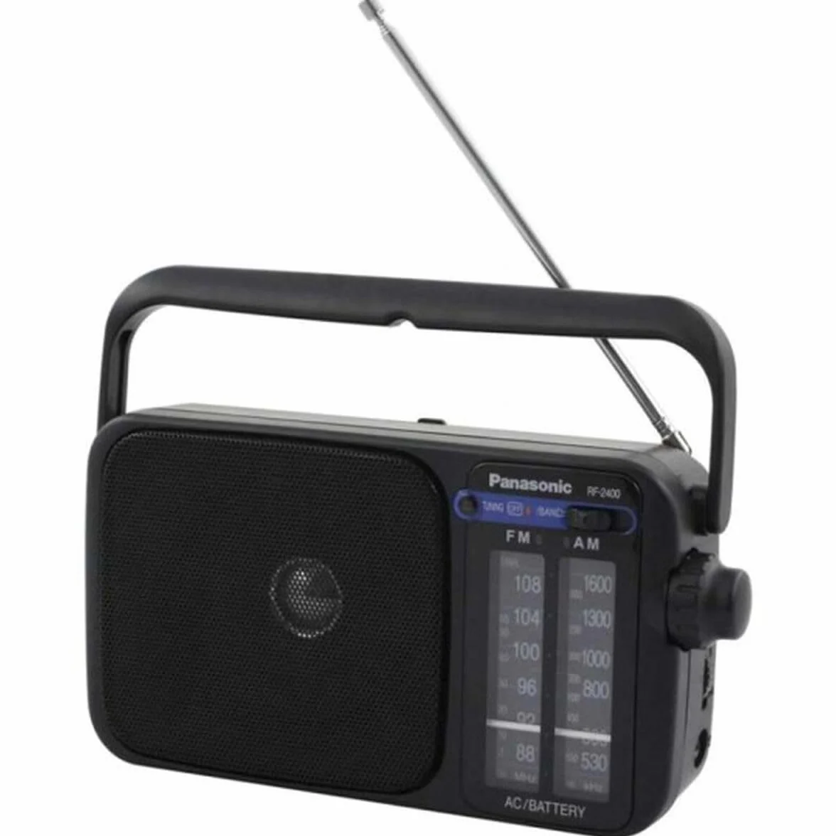 Panasonic RF-2400DEG-K - Radio Portátil FM/Am, (770mW, Iluminación LED, FM/Am, Fácil y Simple de Usar, Sintonizador Digital, Altavoz Amplio Rango 10 cm, Asa para Transportar) Color Negro