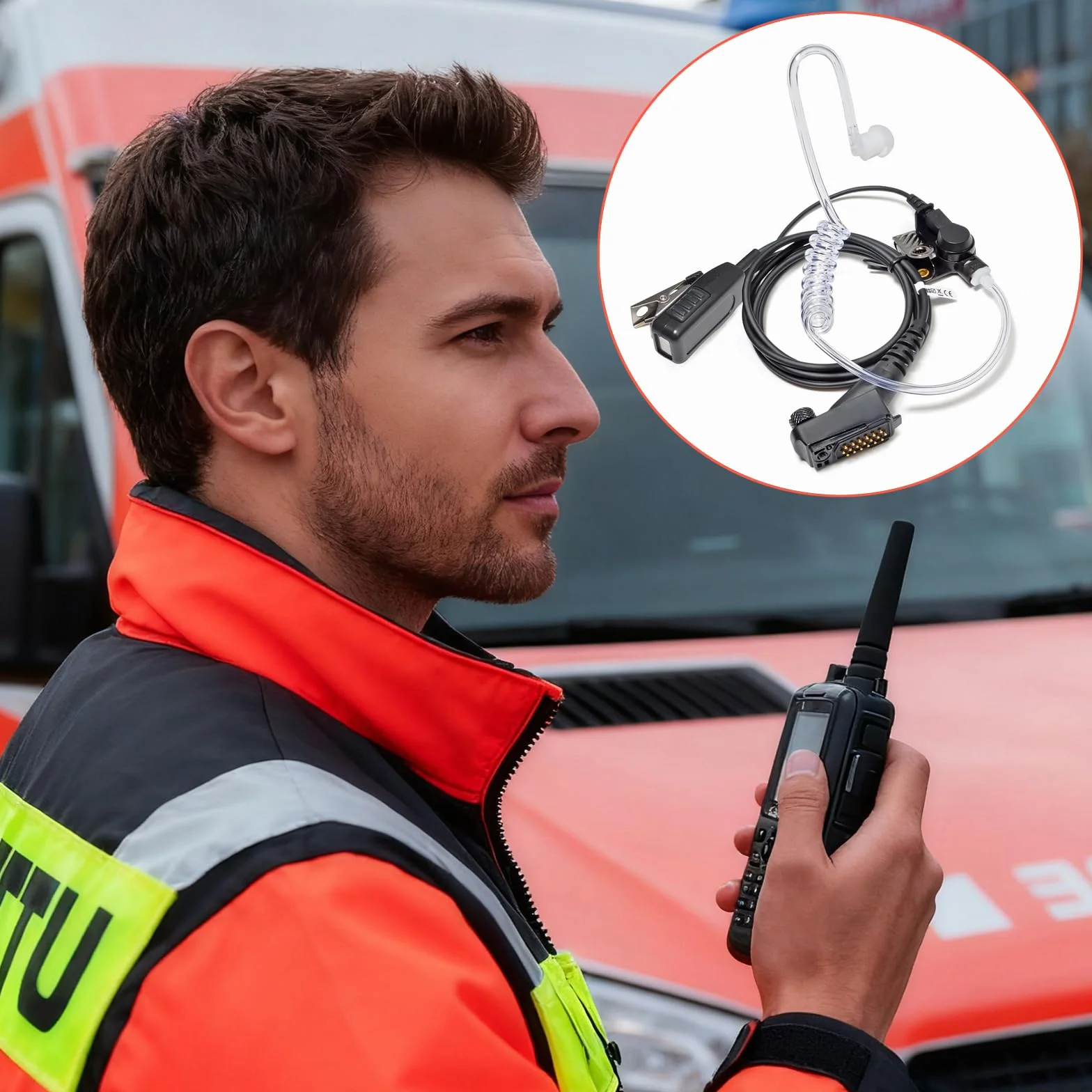 HYS TPH900 Pinganillo Profesional Micro-Auricular para Jupiter TPH-900 Walkie Talkie Airbus TPH-900 TETRAPOL (A0-TPH900)