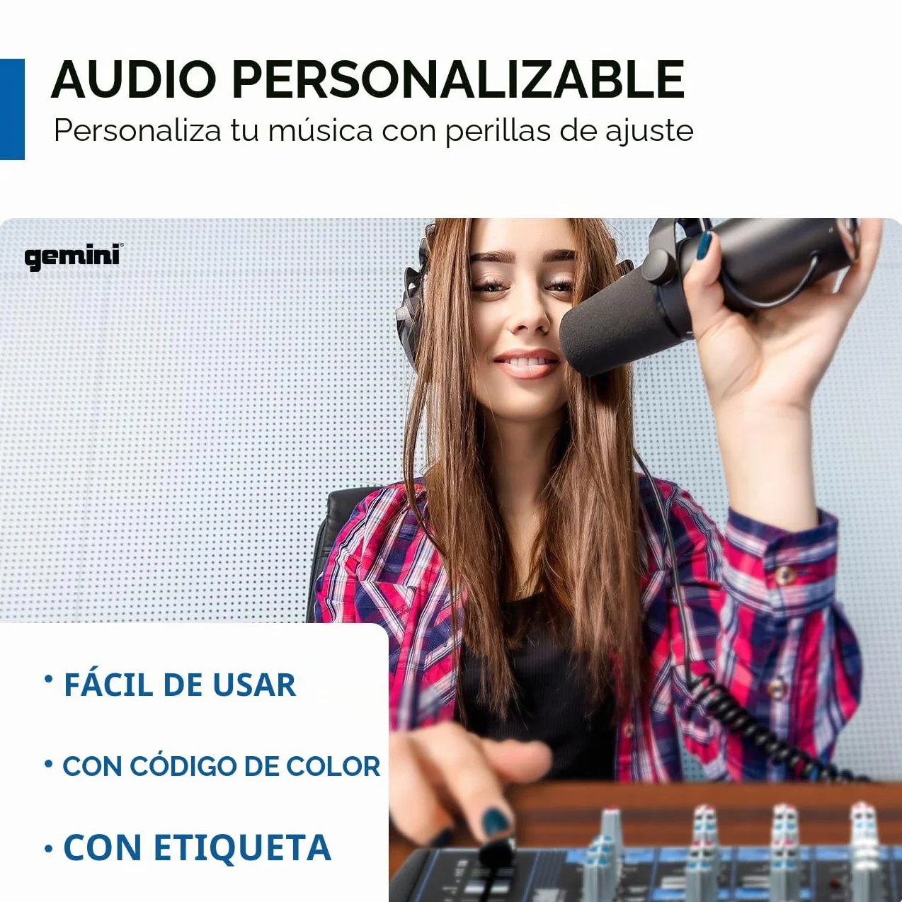 Gemini Sound GEM-12USB Mezclador analógico de 12 canales compactos que incluye 4 canales de micrófono, EQ de 3 bandas, reproducción USB de la memoria USB y Streaming Bluetooth