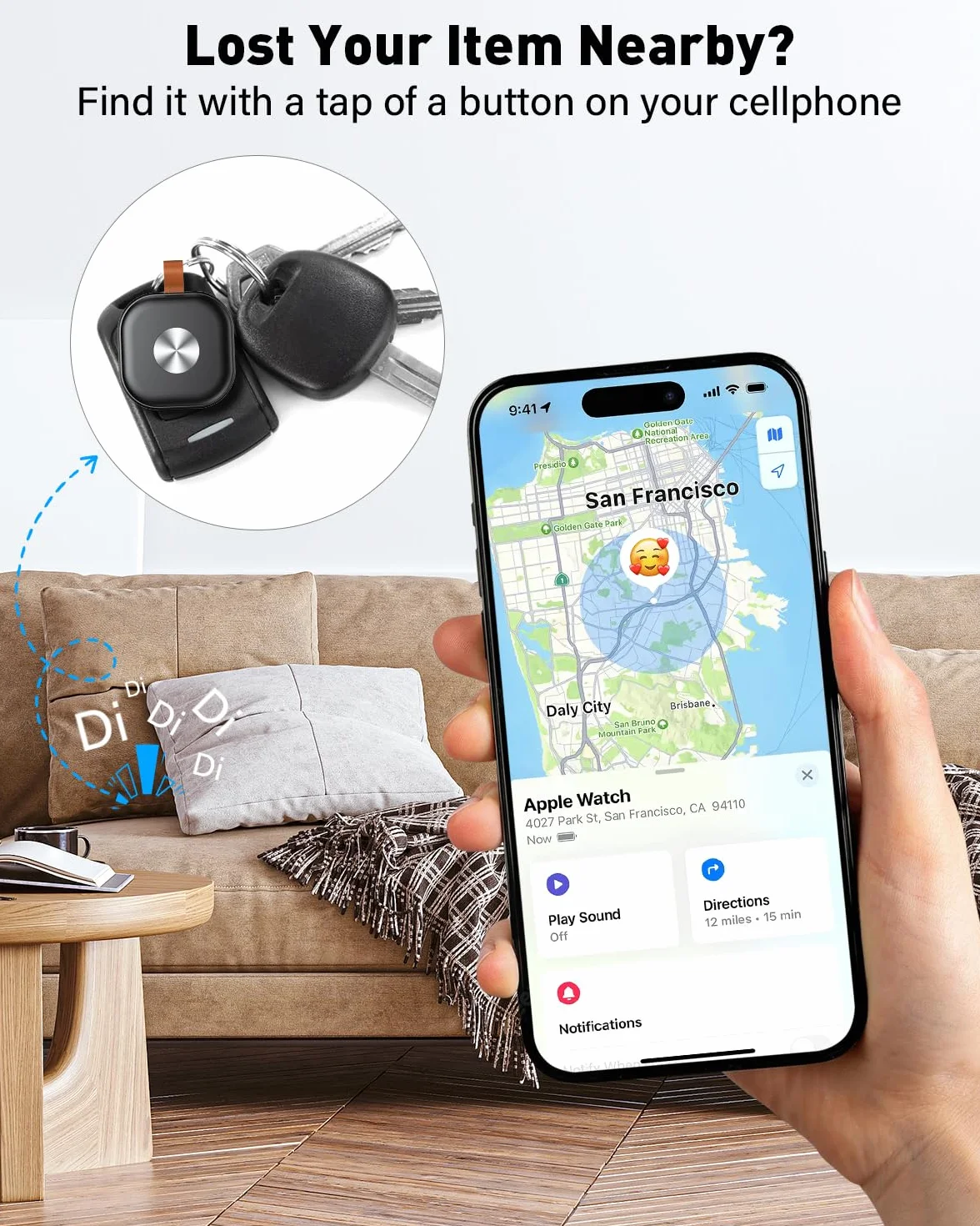 Smart Tracker Tag 4 Pack, Air Localizador Llaves Tag Bluetooth Funciona con Apple Buscar(Sólo iOS), Buscador de Llaves, Billetera y Equipaje, Batería Reemplazable (Negro)