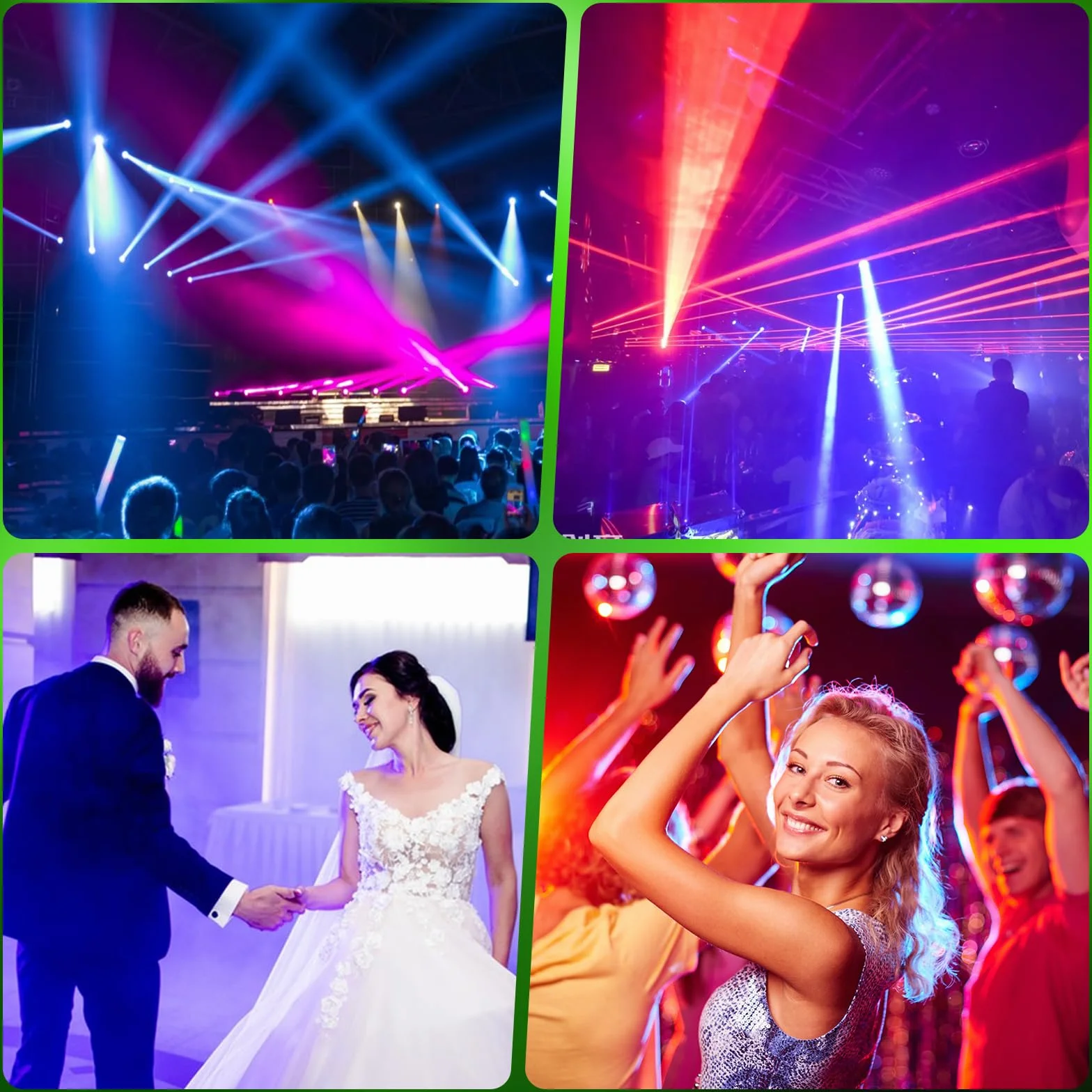 230W LED Moving Head Light, d-MX512 Disco Stage Beam Spot with 24 Prism 4 Control Modes Party Light for Wedding DJ Party Live Band Show (2 Pieces)