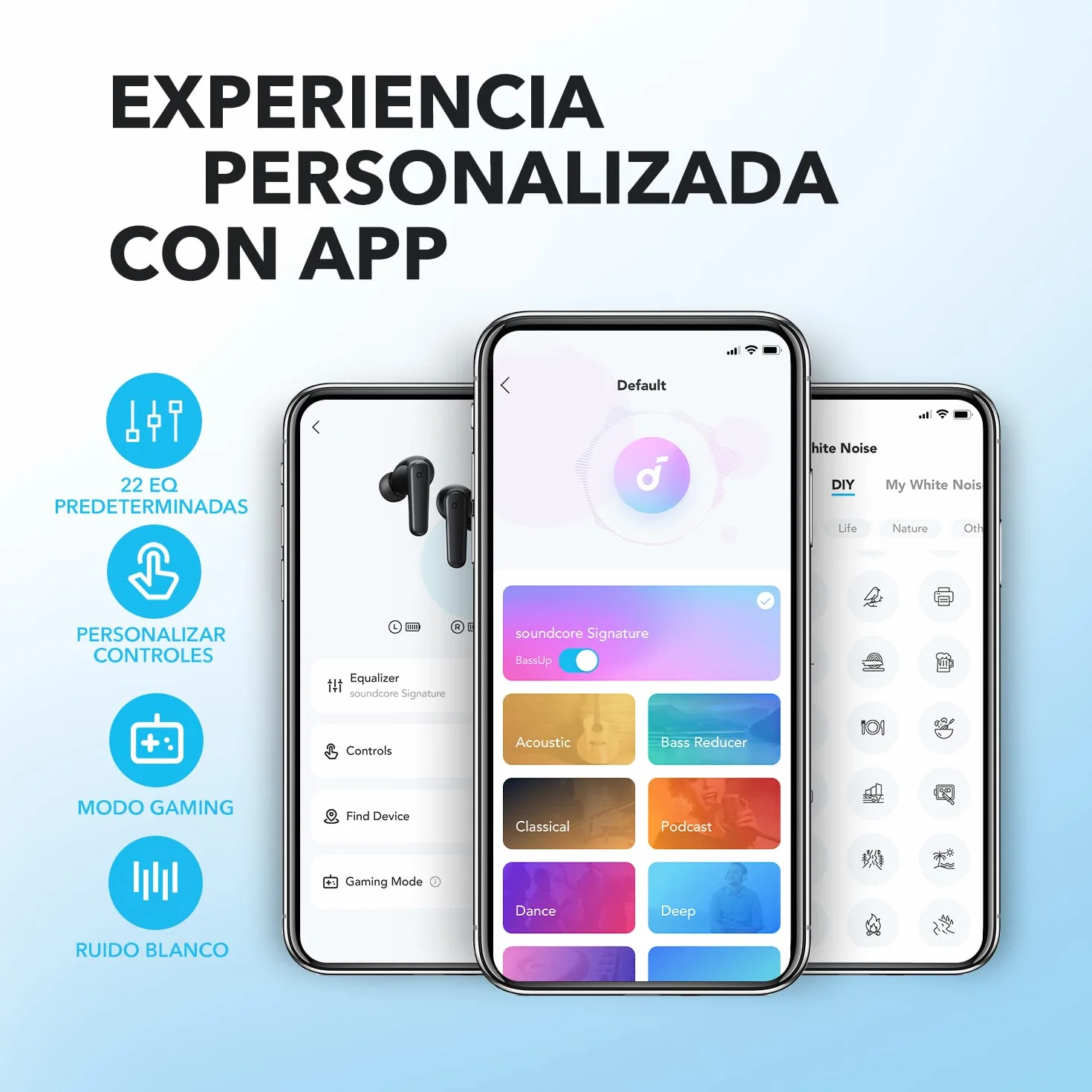 Soundcore by Anker P20i Auriculares inalámbricos Bluetooth 5.3, 10mm, Big Bass, 30H, IPX5, 2 micrófonos, EQ Personalizado