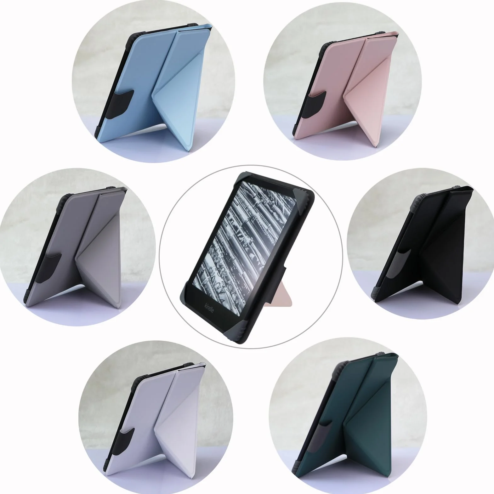 Funda Universal para 7'' Kindle Colorsoft Signature Edition 2024, 7'' Paperwhite 2024, 6.8'' Paperwhite 2021 - Cuero PU Cubierta de Folio Verde