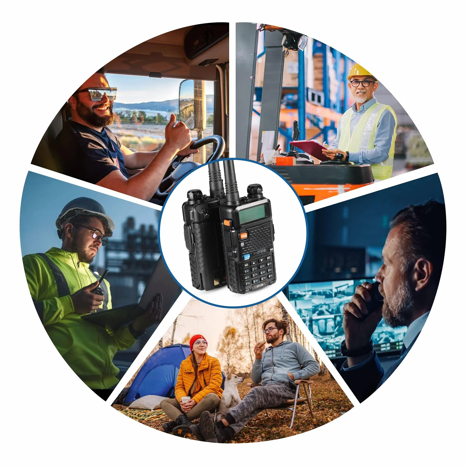 BAOFENG GT-5R Walkie Talkie actualizado Radio Bidireccional UHF VHF de Doble Banda Radio Amateur portátil de Largo Alcance con 144-146/430-440 MHz, 128 Canales, batería de 1800 mAh, Soporte Chirp