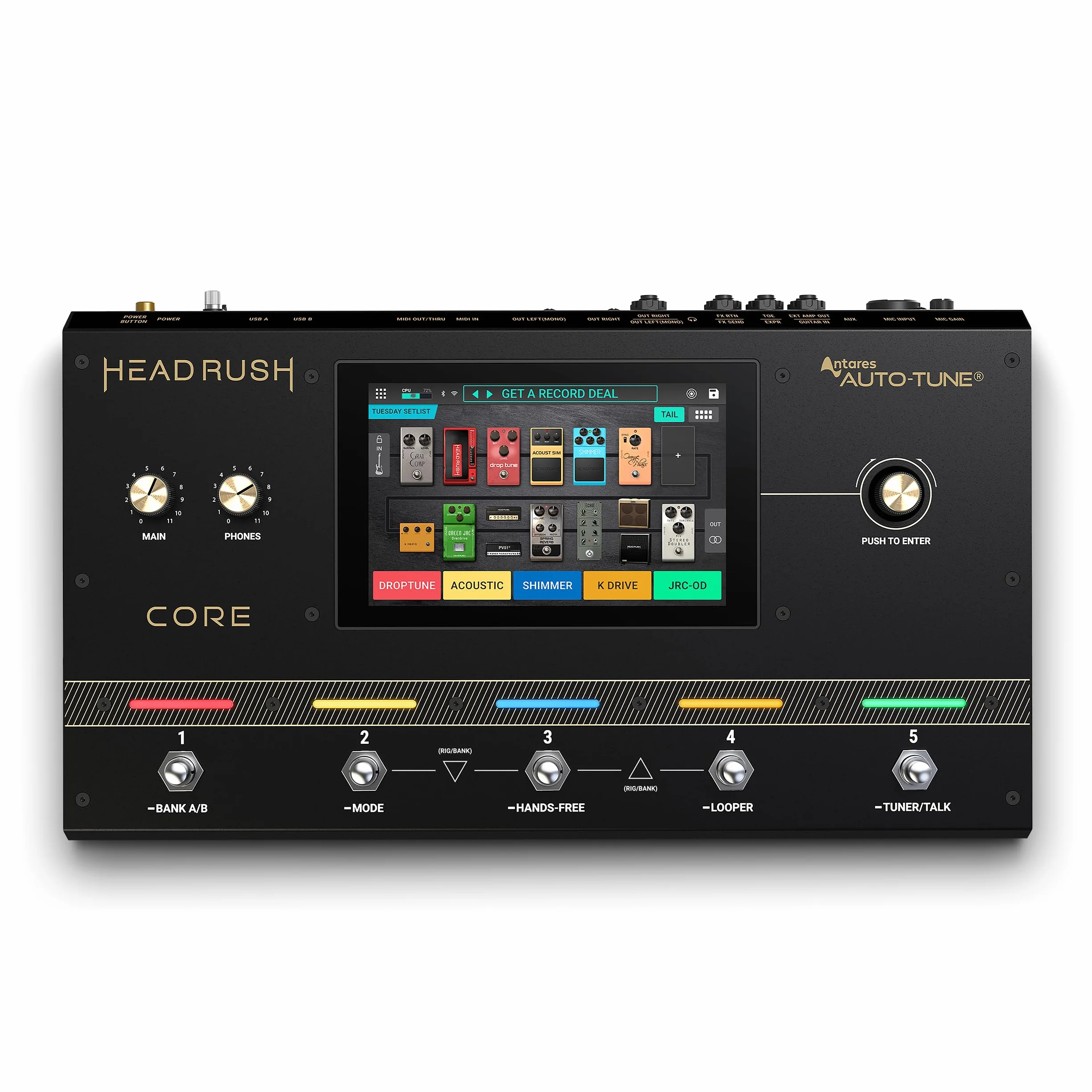 HeadRush Core - Procesador de Modelado de Amplis de FX para Guitarra y Voz con Clonación, Looper, Antares Auto-Tune, WIFI, Pantalla Táctil y Bluetooth