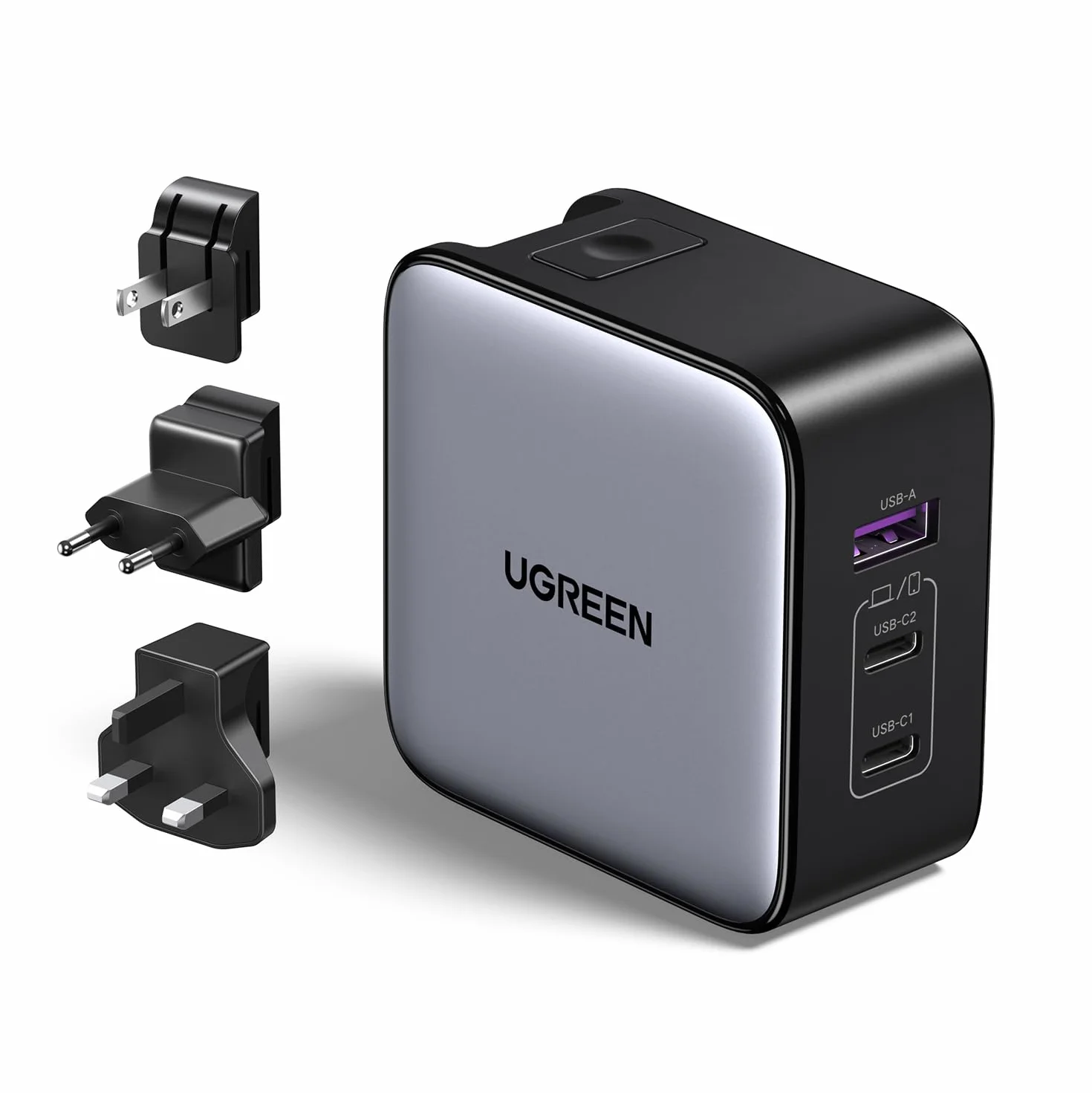 UGREEN Nexode 65W Cargador USB C de Viaje GANcon Adaptadores Internacionales Universales Compatible con MacBook Pro/Air iPad iPhone 17 Pro MAX Air 16 15 14 13 Galaxy S26 25 24 Pixel 10