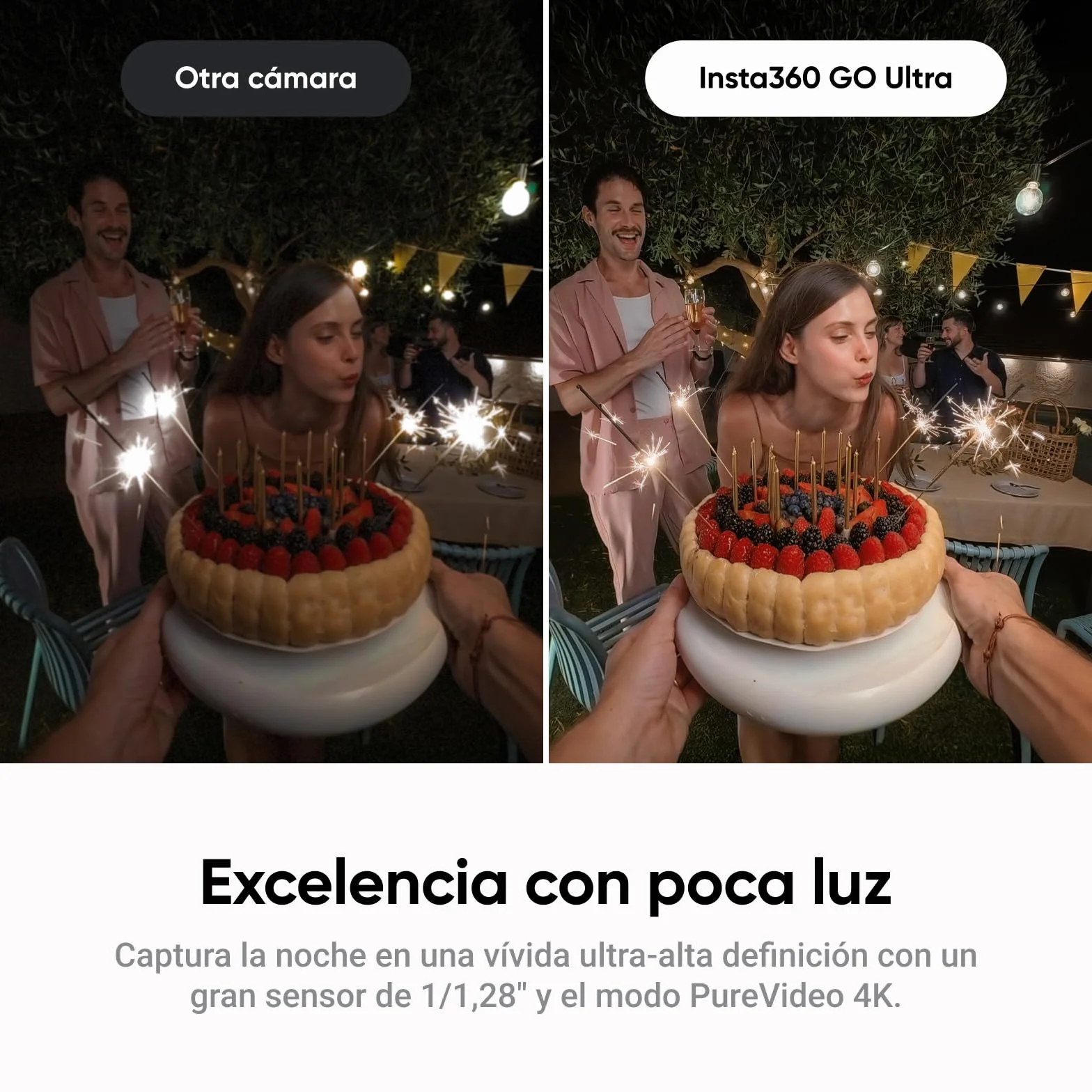 Insta360 GO Ultra Negro- Pequeña cámara vlog 4K, Manos Libres, cámara POV, Sensor de 1/1,28", Peso de 53 g, 156° FOV, batería 200 min, cámara de acción magnética y portátil para Deportes