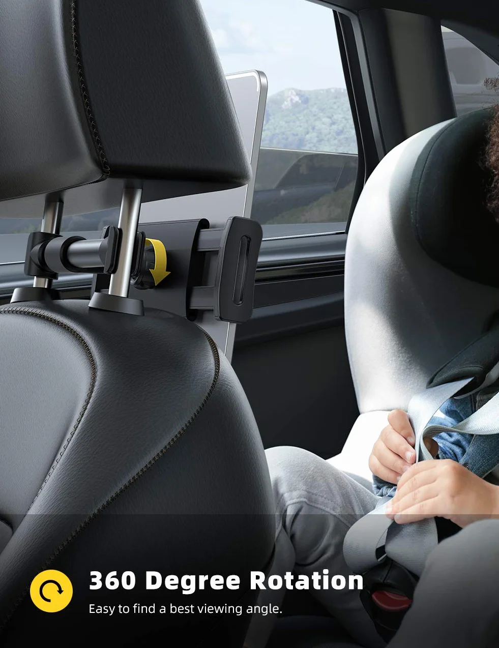 Lamicall Soporte universal para tablet para coche, soporte para reposacabezas de coche para iPad Air Mini 5 4 3 2 Pro 9.7, 10.2, 10.5, 11, Samsung Tab, Tablet y Smartphone de 4,7-11 pulgadas