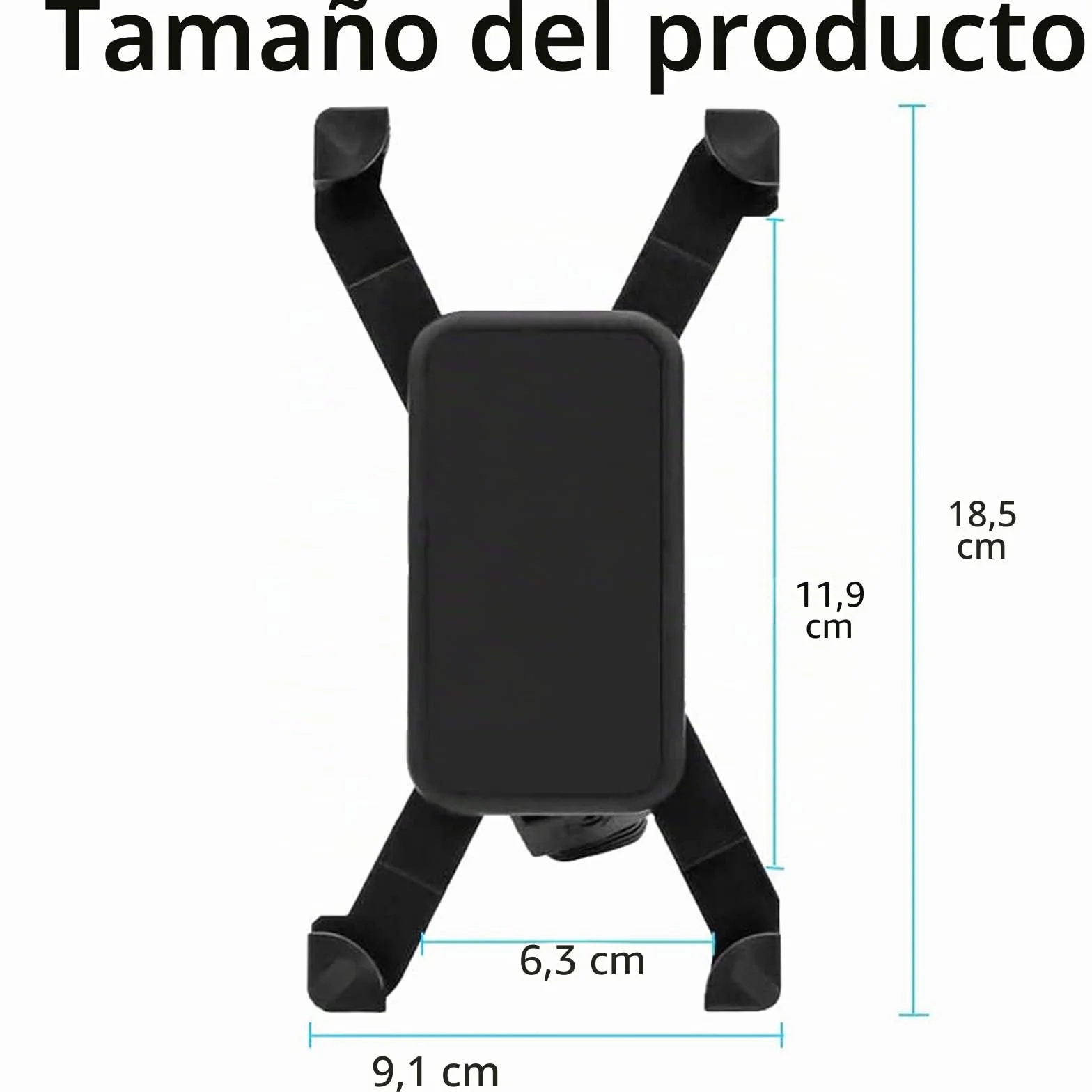 Soporte de Móvil para Motocicleta, Soporte para Teléfono 360 ° Giratorio, Soporte para Moviles Inteligentes de Maximo 6.3 Pulgadas para Teléfono Móvil Universal
