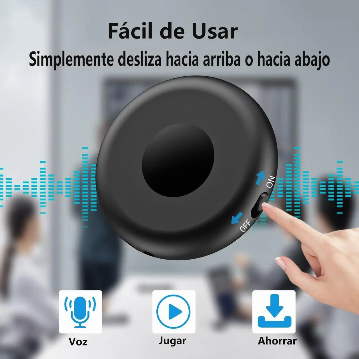 Grabadora de Voz Espia con Recargable por USB, Memoria de 64GB, Grabadora Voz y Activación por Voz, Grabadora de Voz Espía Oculta, Mini Grabadora de Voz para Clases, Reuniones y Entrevistas