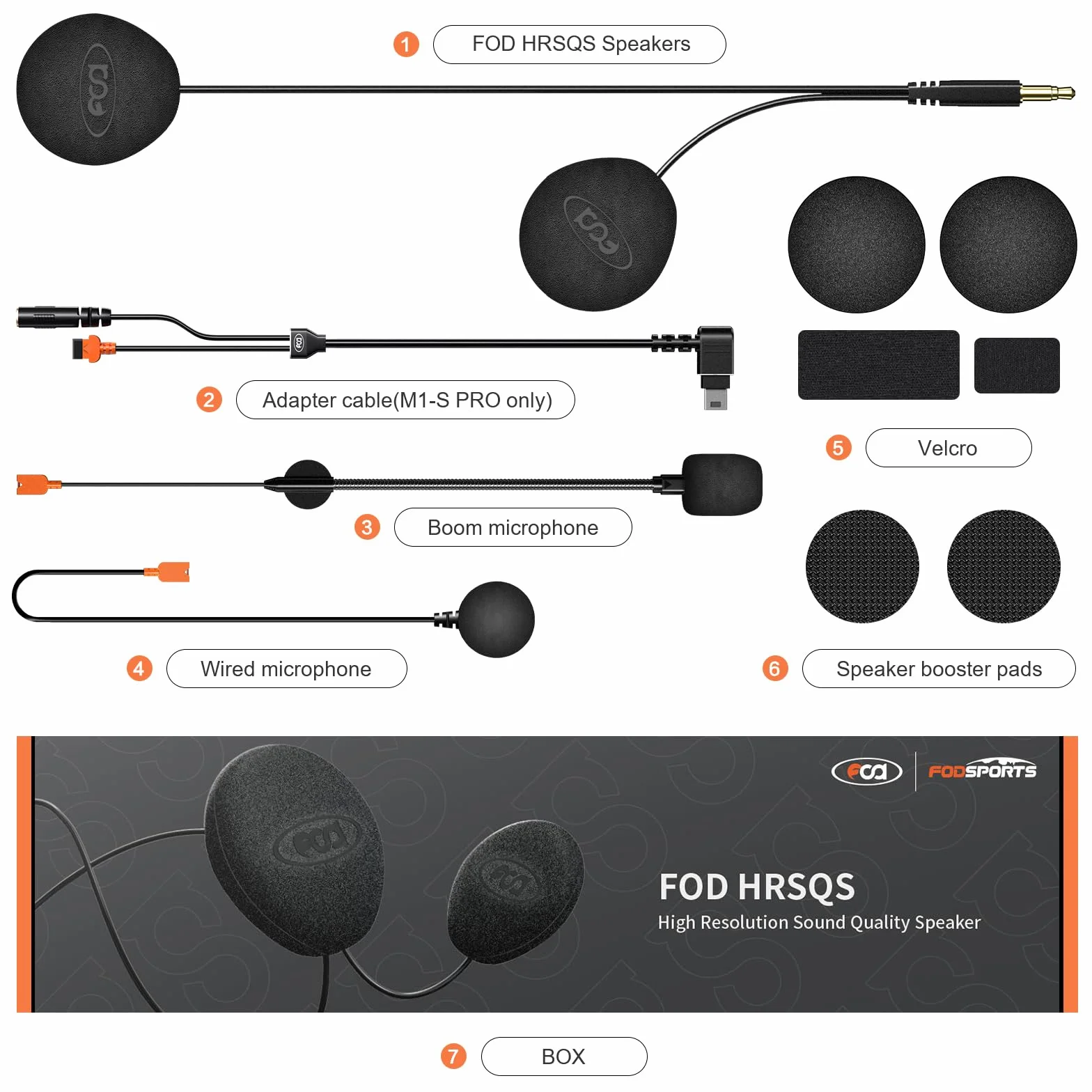 Fodsports FOD Set de Audio Motorcycle de 40 mm, Accesorios de Audio HD diseñados específicamente para M1-S Pro