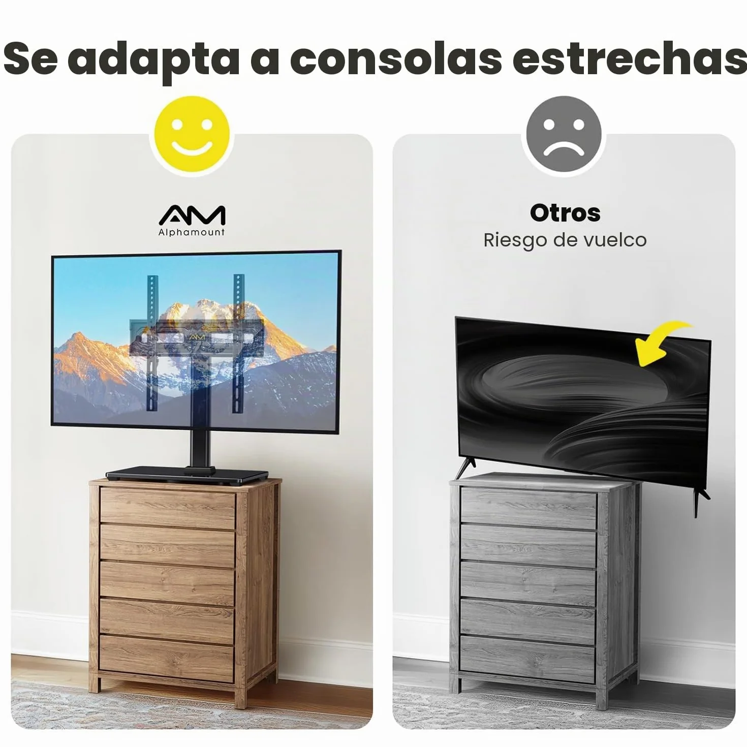 Soporte Giratorio Universal para TV LCD LED OLED 24-60 Pulgadas, Altura Ajustable, 45kg, VESA 400x400 mm