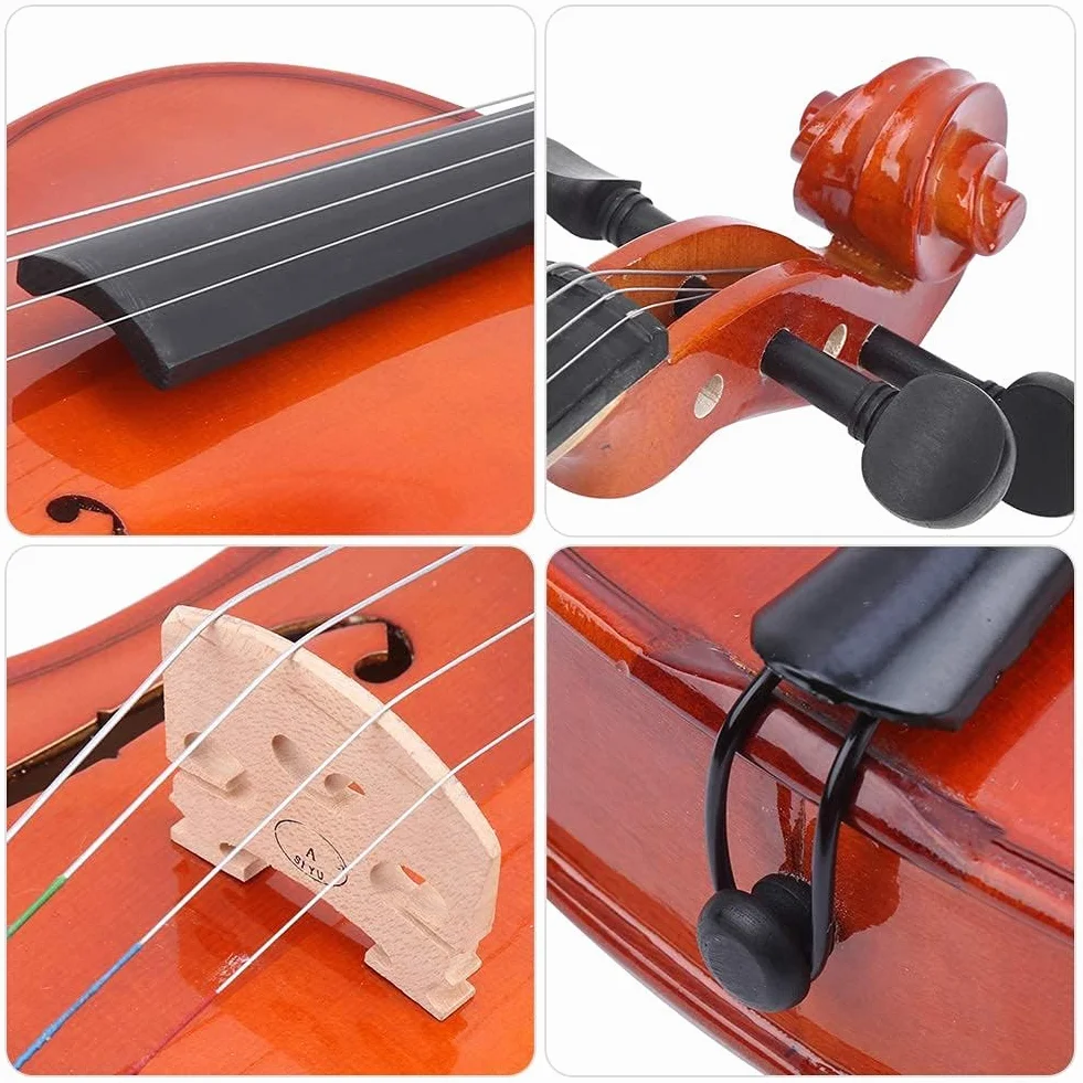 Juego de Viola de 16 Pulgadas, Viola de Madera Maciza con Puente de Colofonia de Arco de Caja para Estudiantes Principiantes
