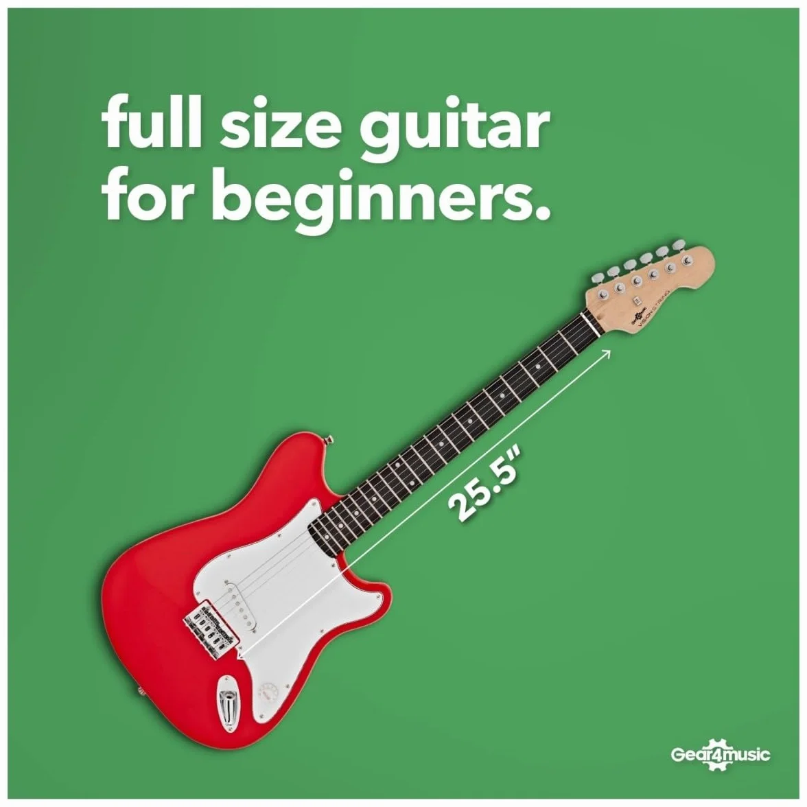 VISIONSTRING Full Size Red Electric Guitar Kit Starter Pack with Amp for Beginners