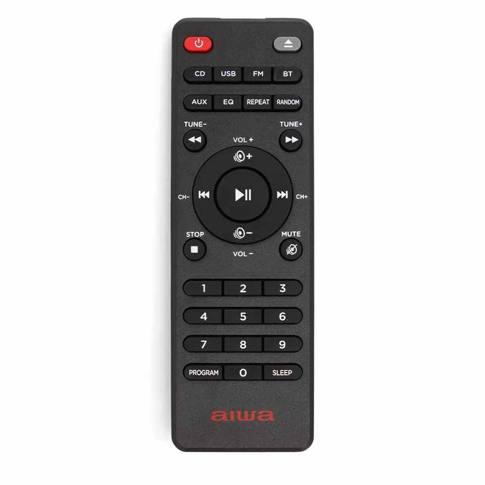 Aiwa MSBTU-500 - Microcadena con Mando a Distancia, (Hi- Fi, Bluetooth, Equipo De Sonido, CD, USB-Carga, MP3, Radio FM, 50W (RMS),Diseño Compacto, Ecualizador)-Color Negro