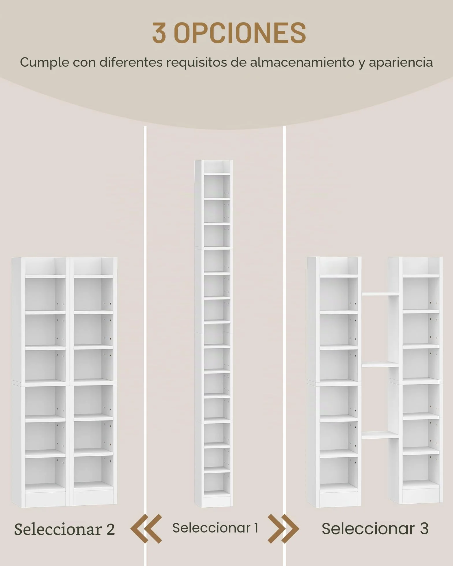 Hzuaneri Estanterías para CD o DVD Soportes, 14 Compartimientos, para 272 CDs, Estante Ajustable para Salón, Oficina, 17 x 20 x 213 cm, Blanco CR21403XV1