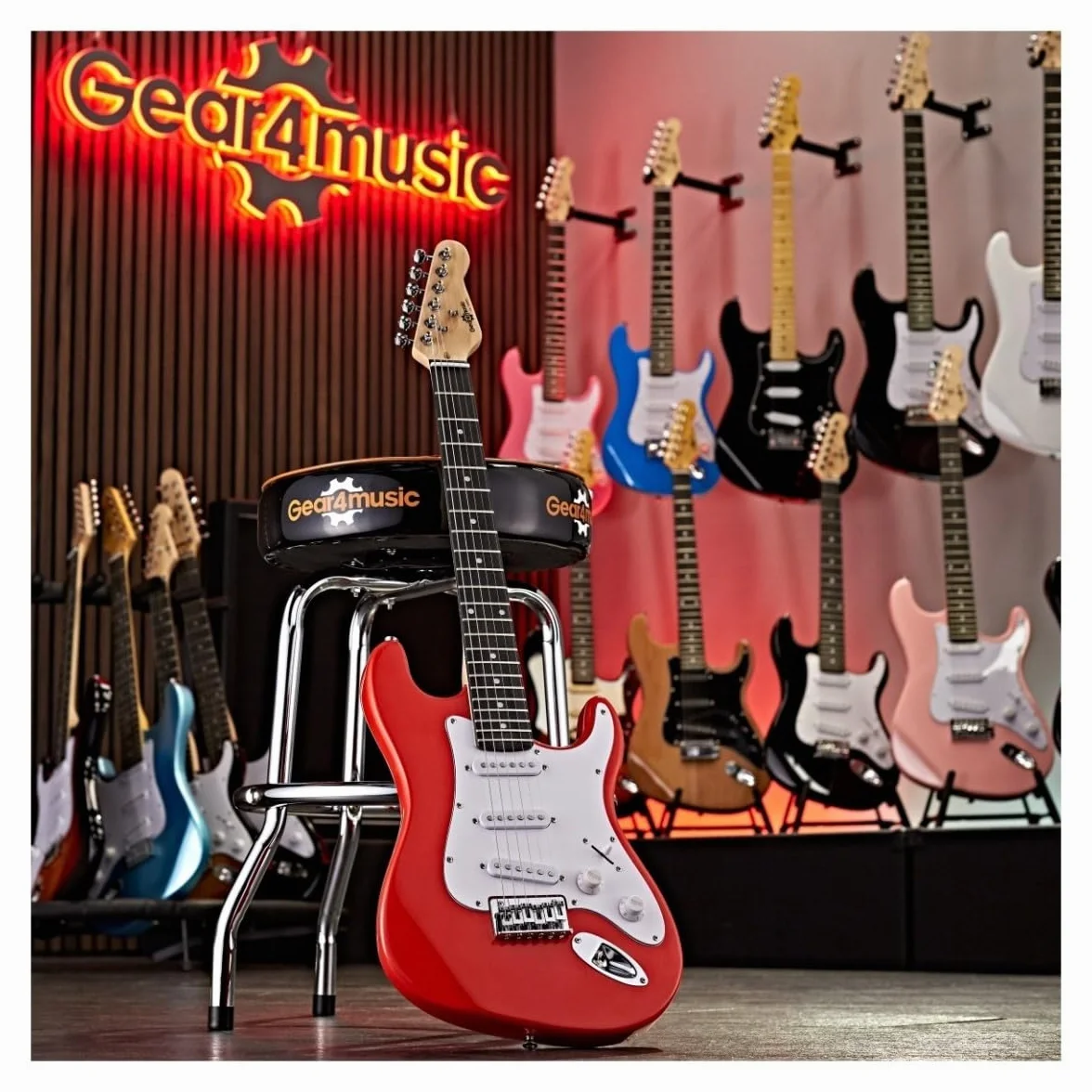 Guitarra eléctrica 3/4 LA Miniamp Pack Rojo