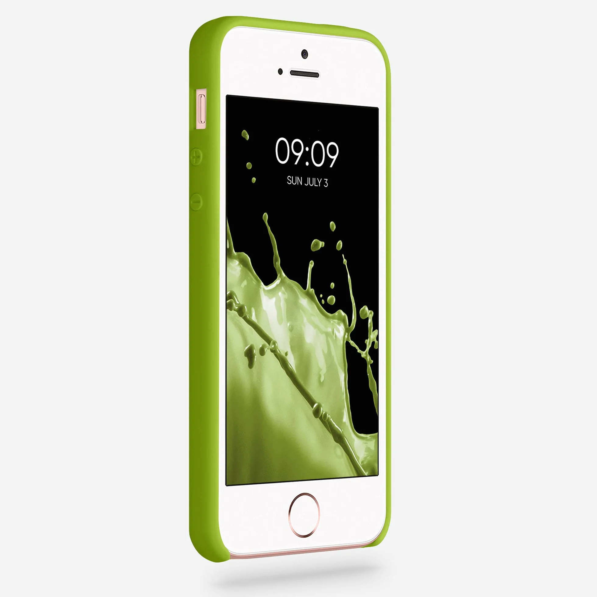 kwmobile Carcasa Compatible con Apple iPhone SE (1.Gen 2016) / iPhone 5 / iPhone 5S Funda TPU y Silicona Antigolpes Verde Pimiento