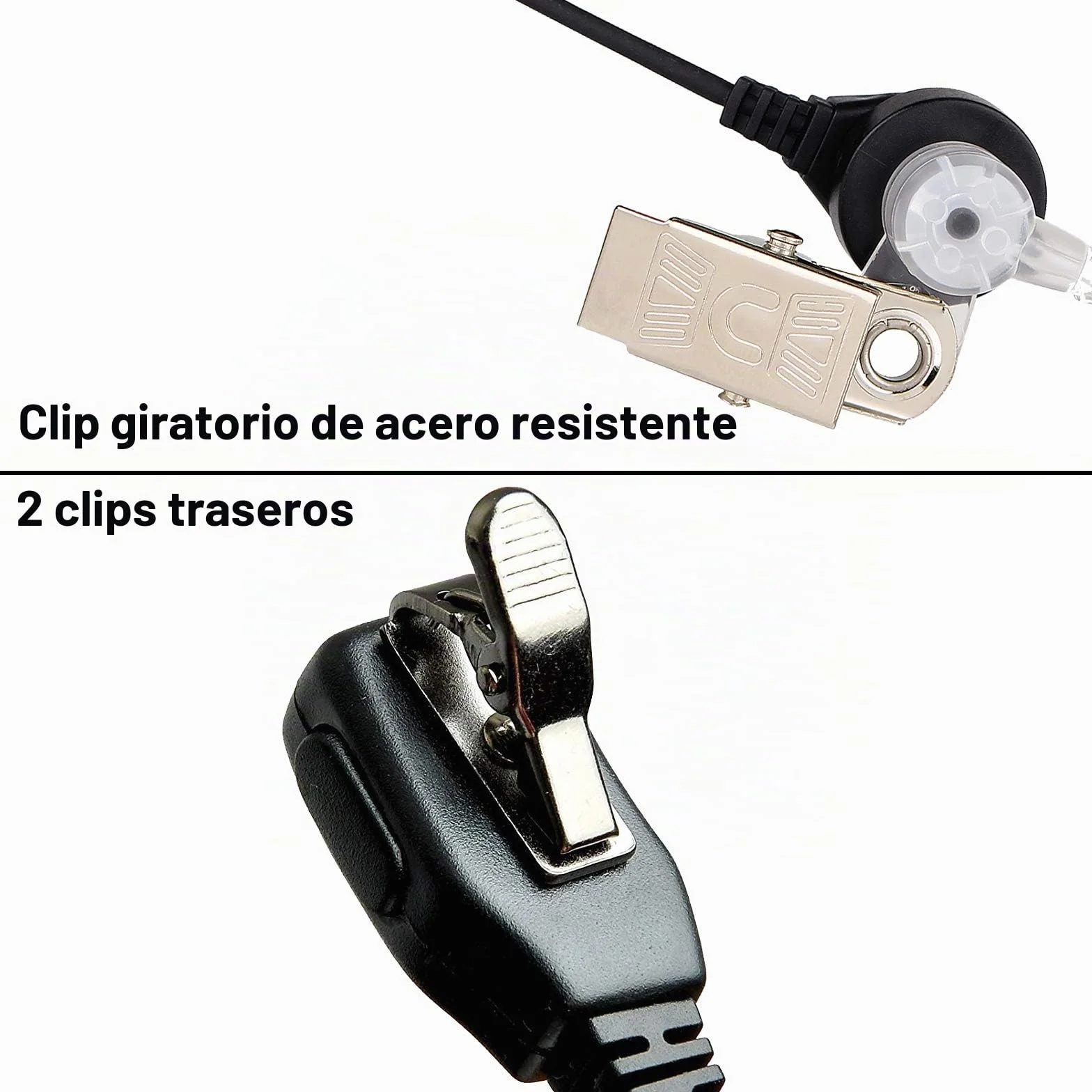 Retevis Pinganillo Walkie Talkie Compatible con Retevis RT24 RT27 RT668 RT622 Kenwood Baofeng UV-5R 888S Auricular Transparente Antirruido con Micrófono PTT Walkie Talkie Auriculars (1 Piezas)