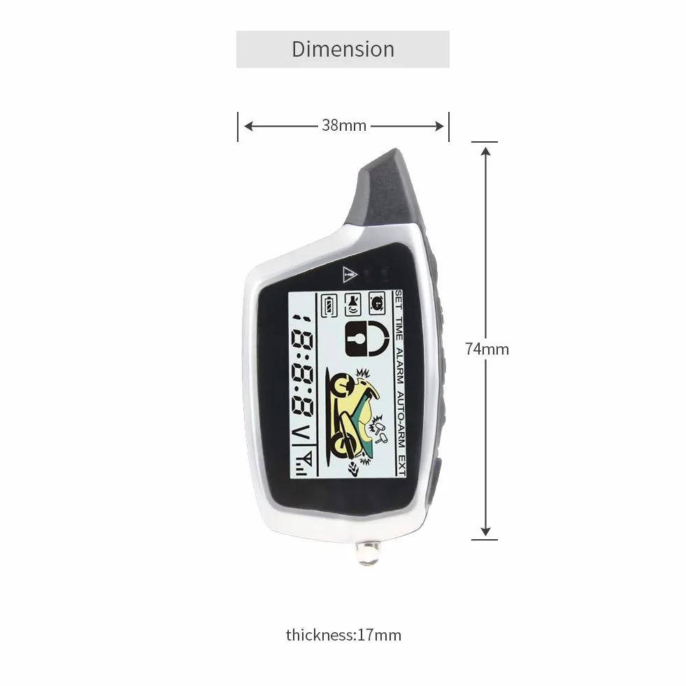 EASYGUARD EM212 - Sistema de alarma de motocicleta de 2 vías con pantalla LCD, transmisor recargable, sensor de choque integrado y sensor de microondas que detecta CC 12 V