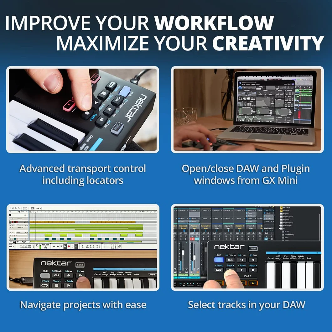 Nektar Impact GX - Teclado controlador MIDI mini USB con integración Nektar DAW