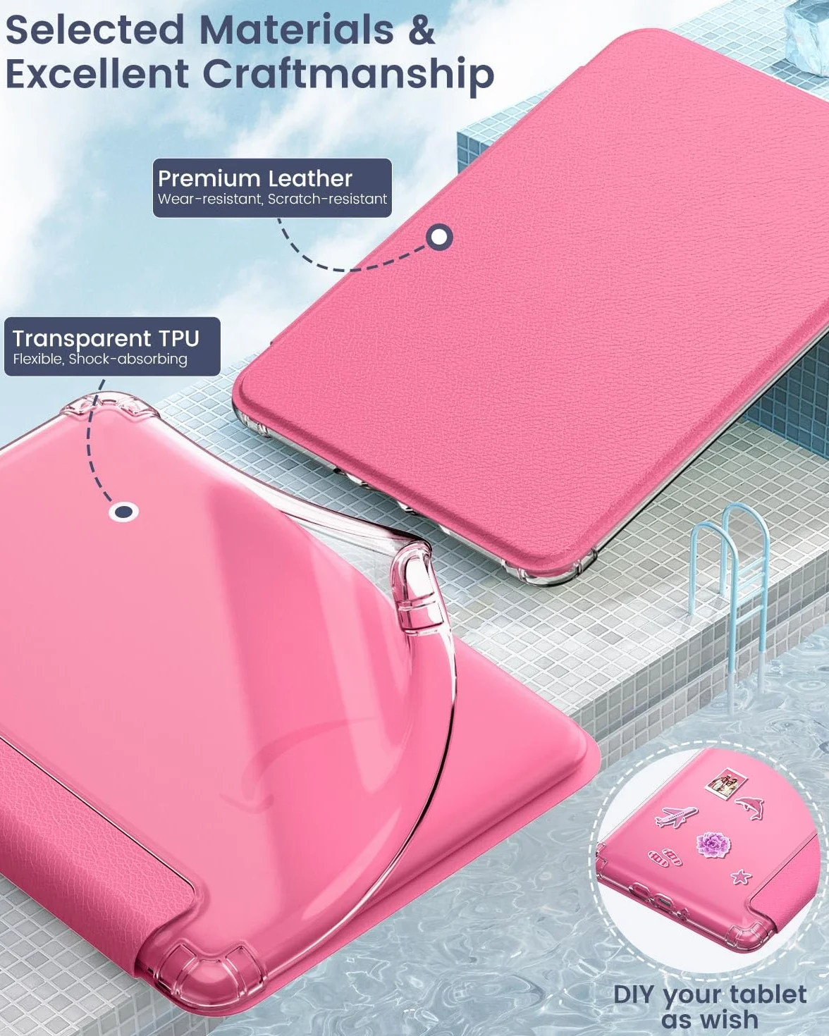 MoKo Funda para Kindle Paperwhite 12th Generation 2024 & Kindle Colorsoft Signature Edition, Carcasa TPU Transparente, Frambuesa